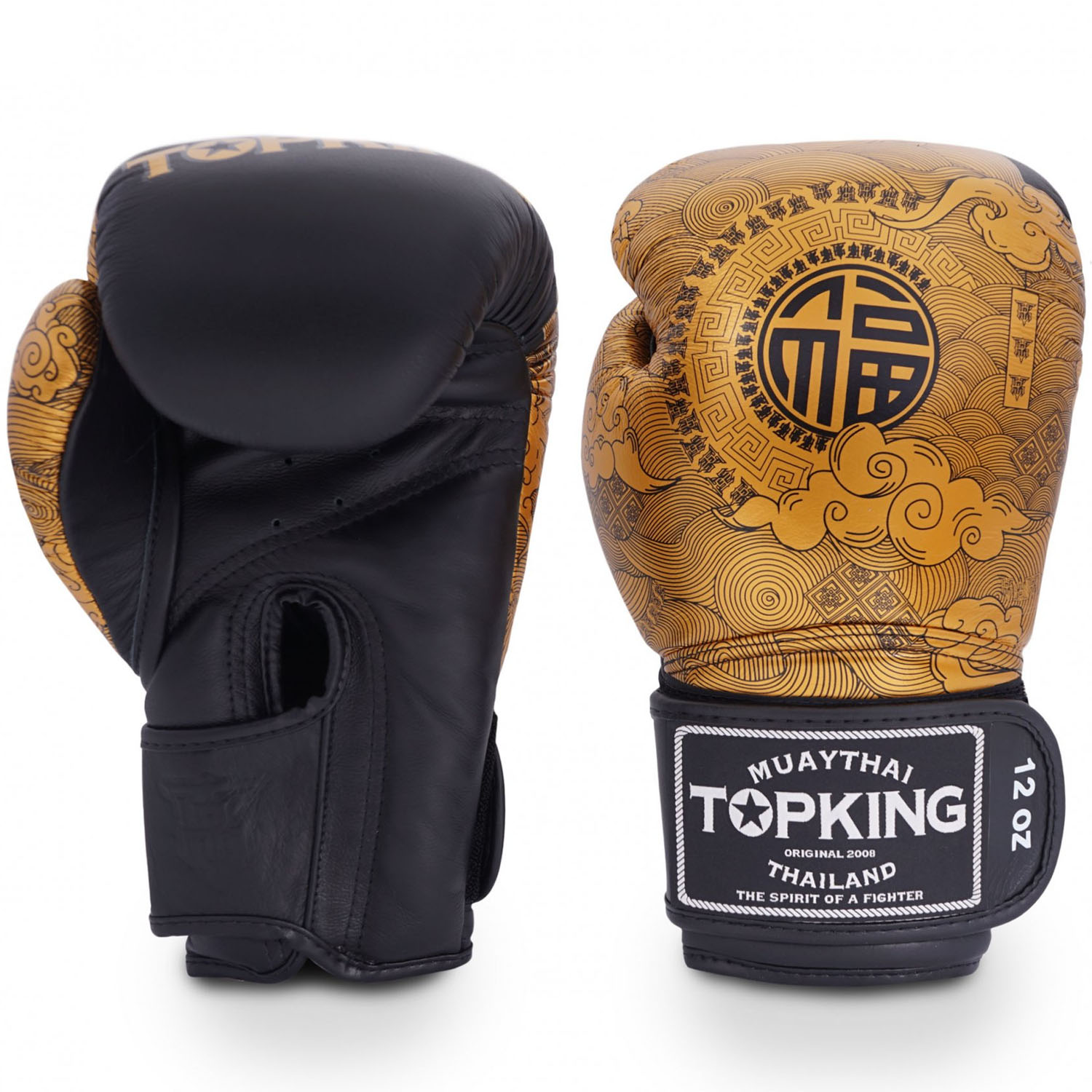 TOP KING BOXING Boxhandschuhe, Happiness Chinese, gold-schwarz