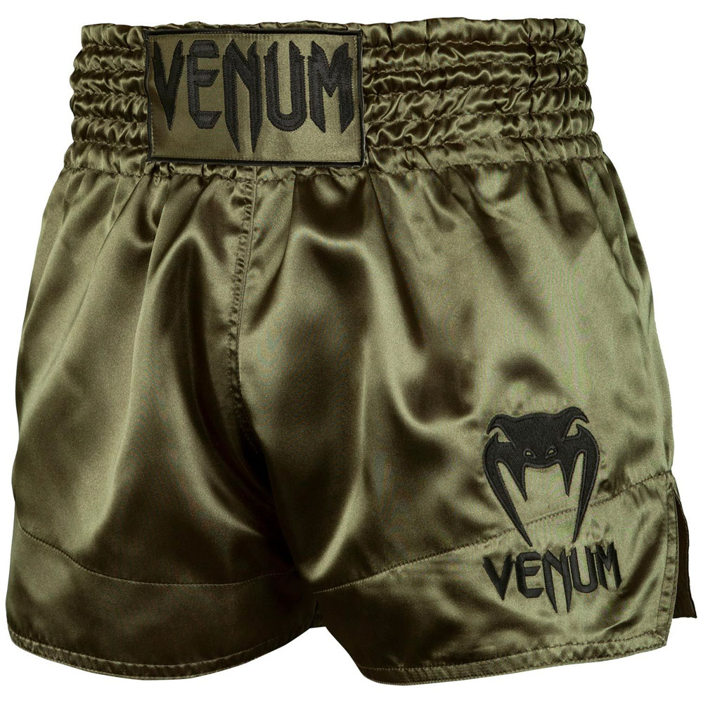 Olive-schwarz Venum Muay Thai Shorts Classic 
