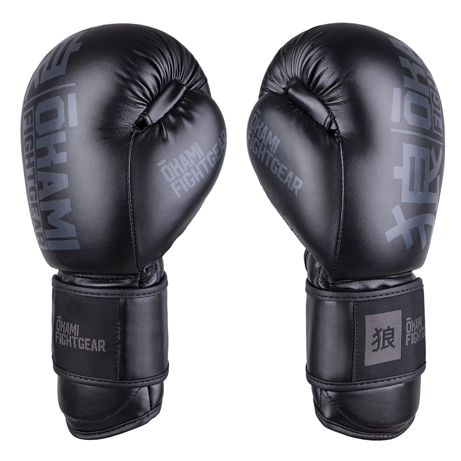 OKAMI Boxing Gloves, Rumble, black-black, 10 Oz