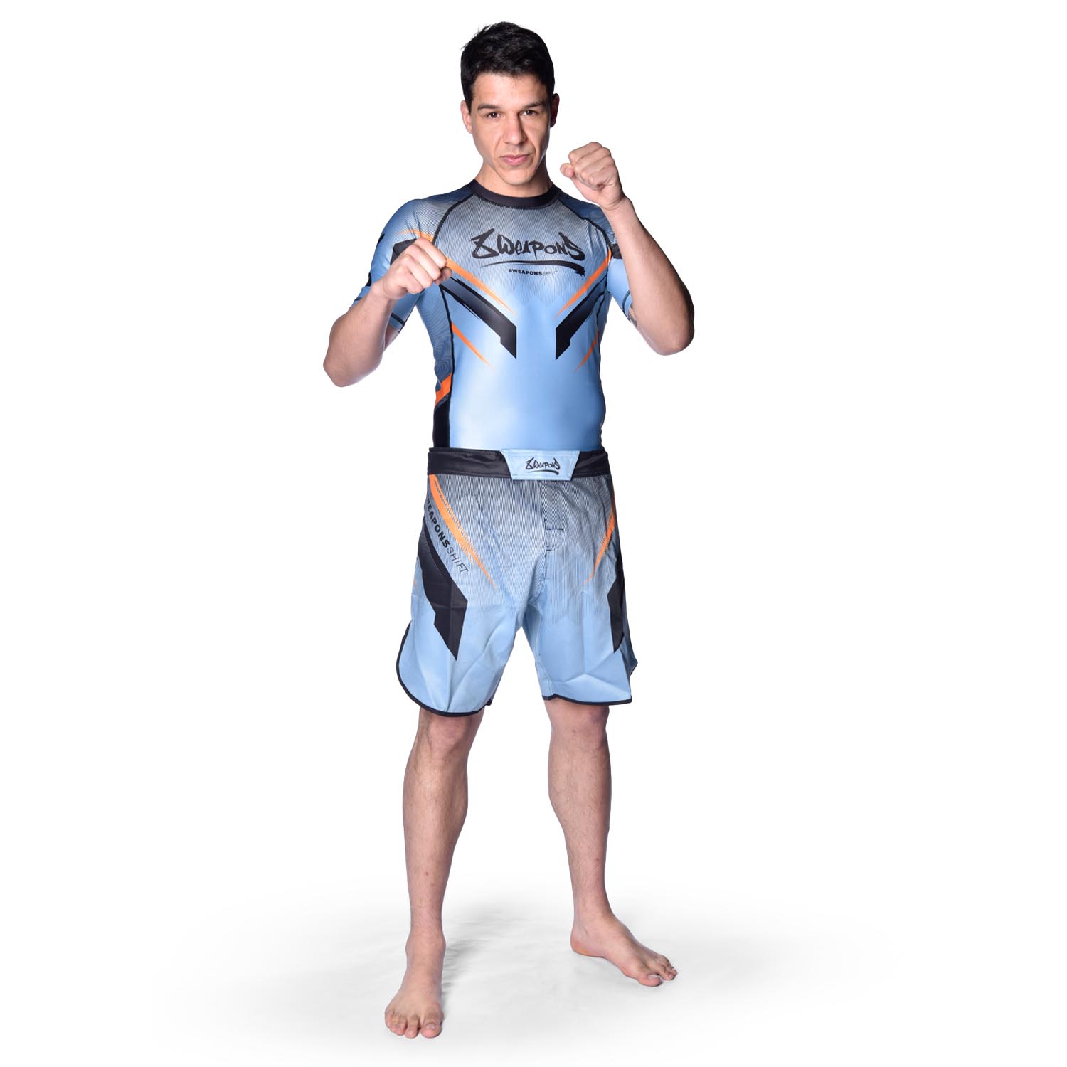 8 WEAPONS Rashguard, L/S, Shift, ice-grey-orange, XXL