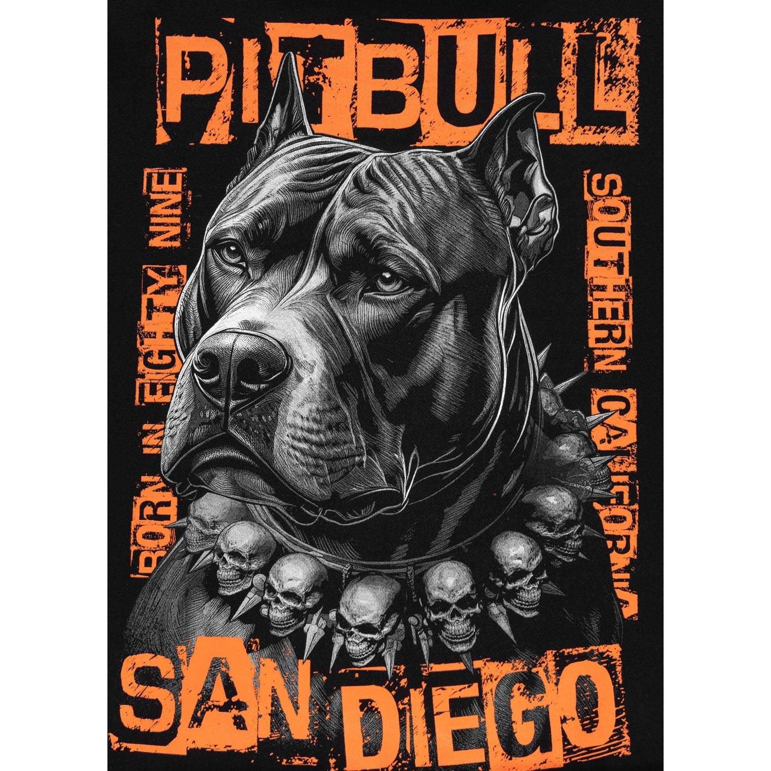 Pit Bull West Coast Crewneck, Blacky, black, XXXL