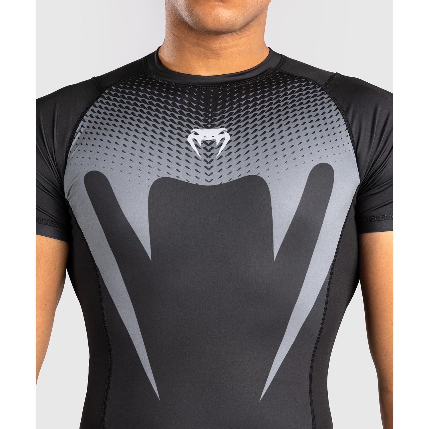 VENUM Rashguards, S/S, No Gi, black-silver, S