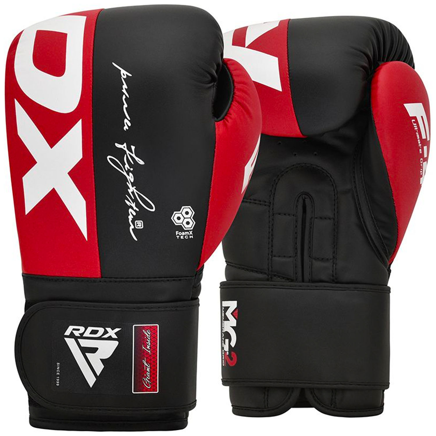 RDX Boxing Gloves, Rex F4, black-red, 14 Oz
