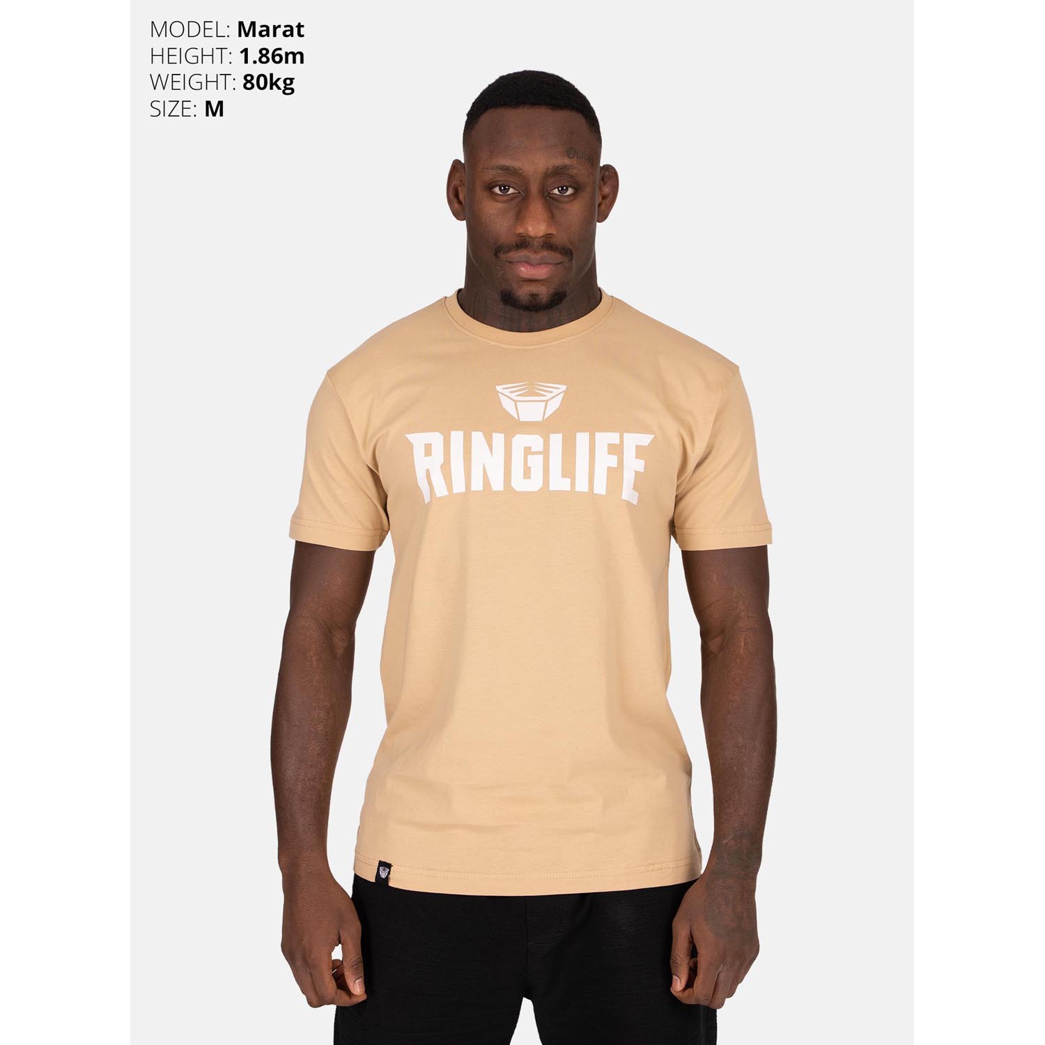 RINGLIFE T-Shirt, Logo 2.0, sand-white, M