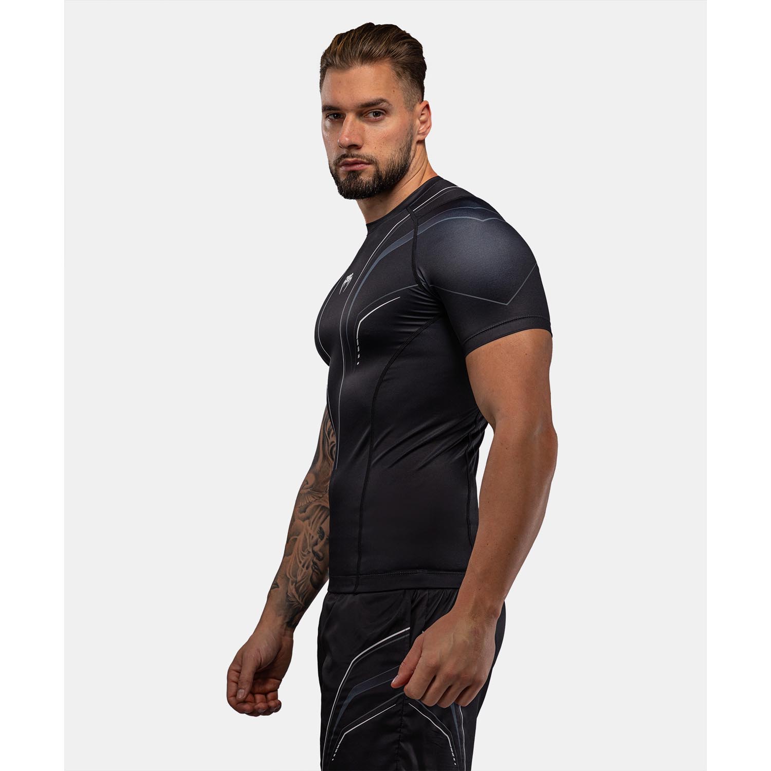 VENUM Rashguard, S/S, Streamline, black-white, M
