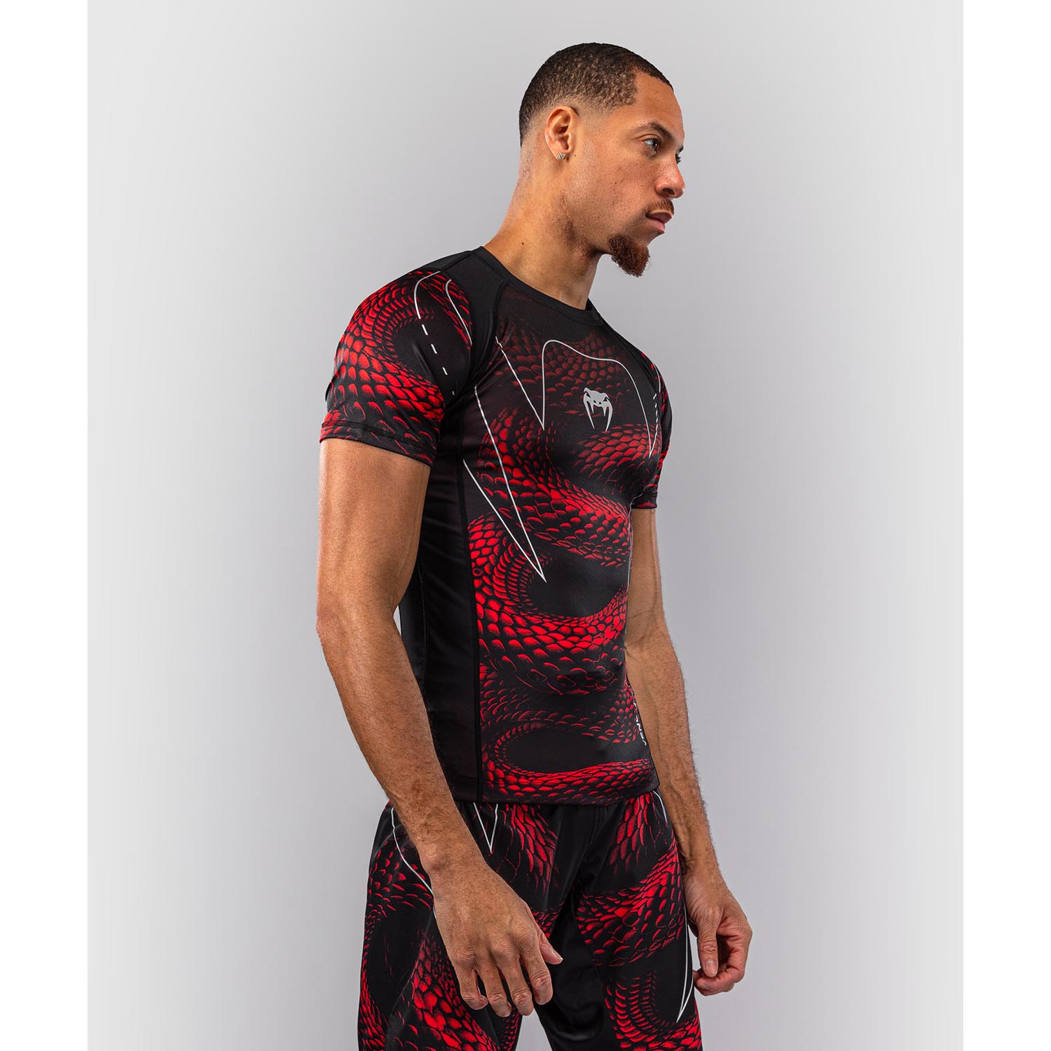 VENUM Rashguard, S/S, Matupa, black-red-silver, XXL