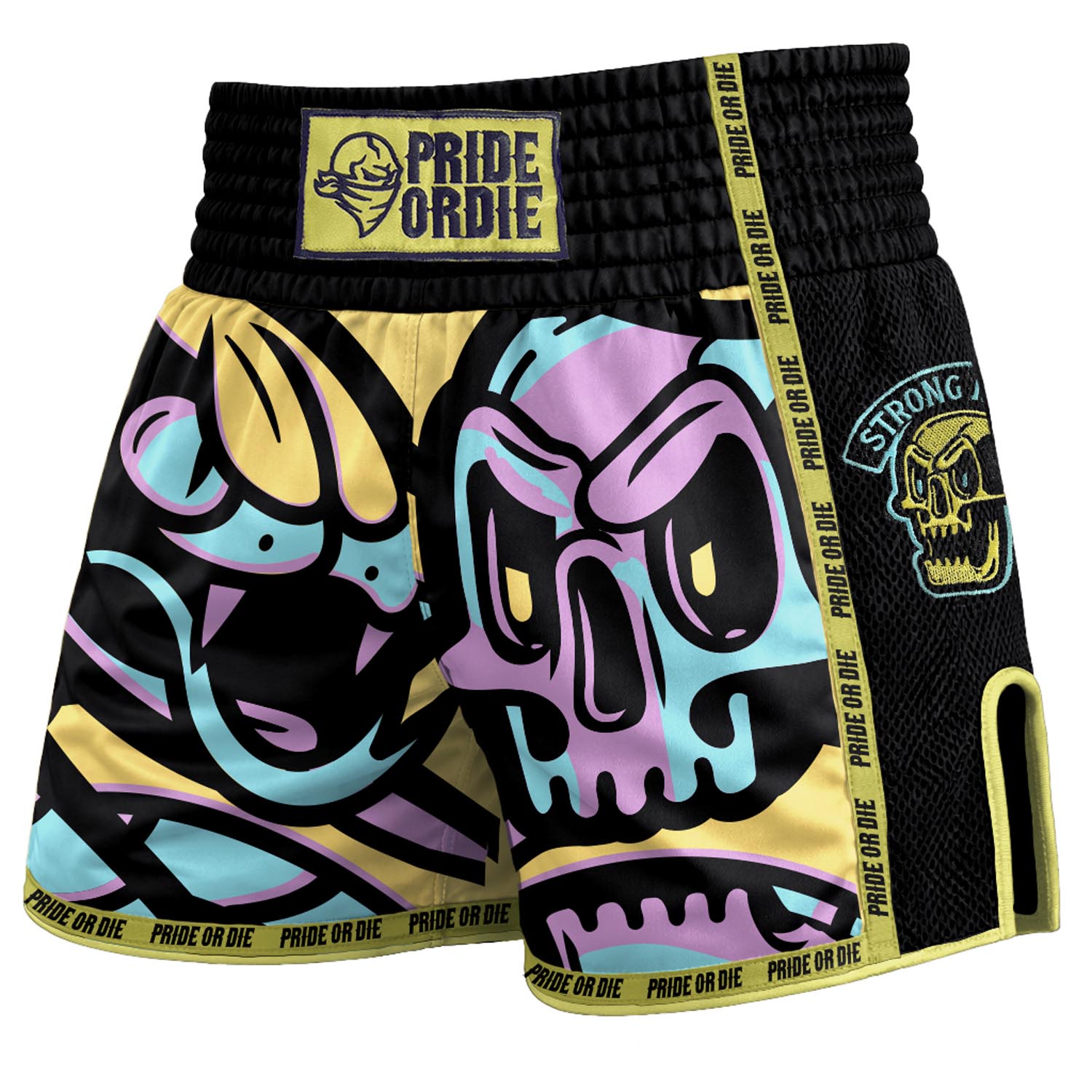 PRiDEorDiE Muay Thai Shorts, Cold Instinct, black, S