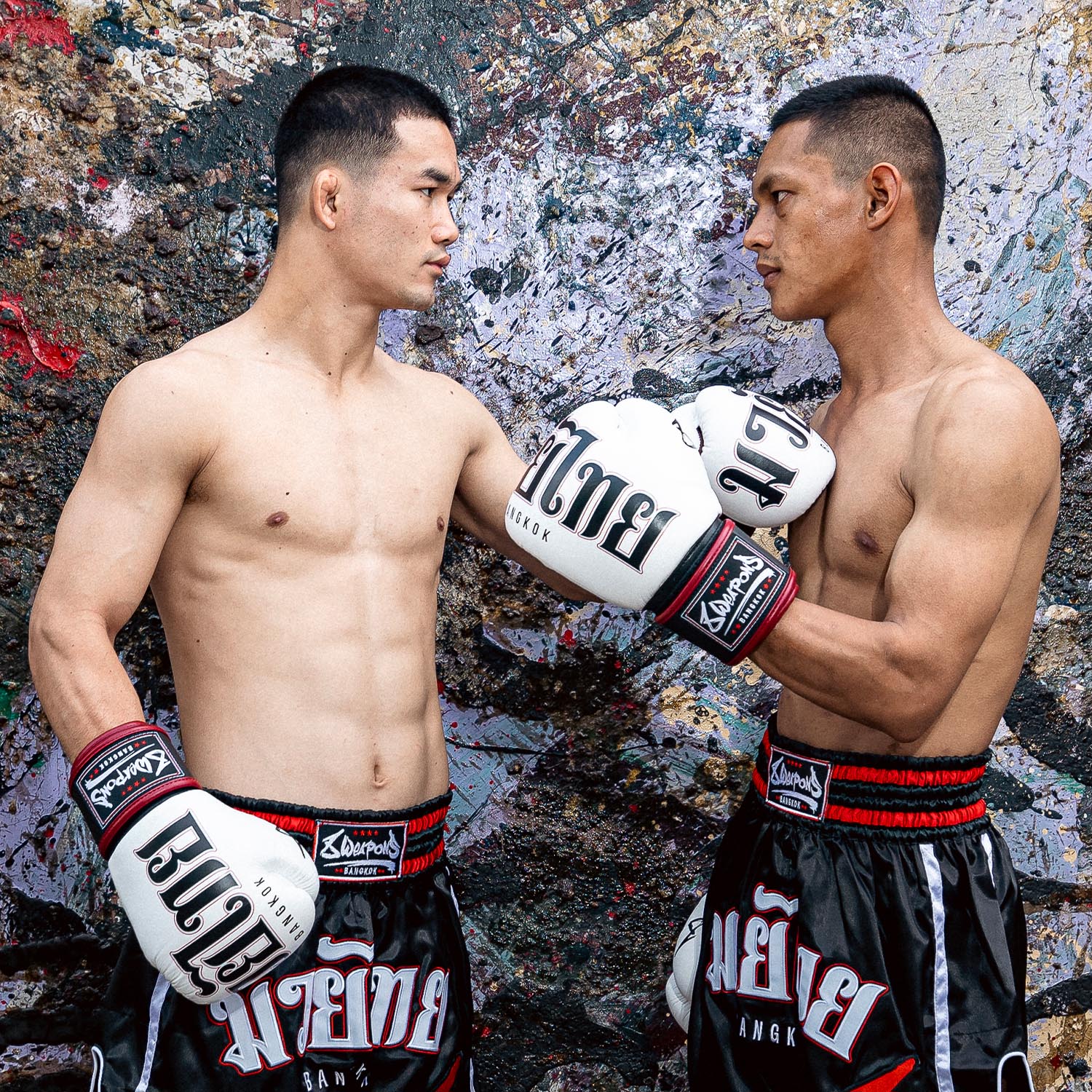 8 WEAPONS Boxing Gloves, Bangkok, white-black, 16 Oz