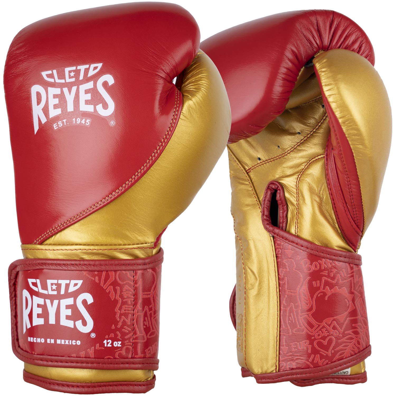 Cleto Reyes Boxing Gloves, High Precision Training, red-gold, 12 Oz