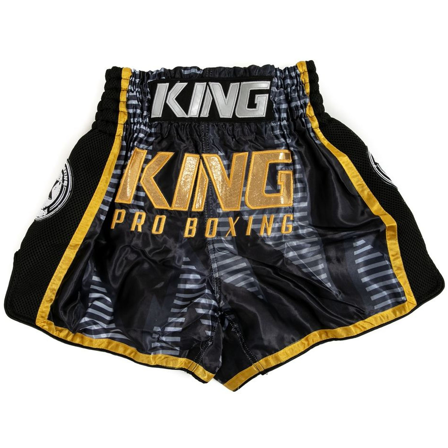 KING PRO BOXING, Muay Thai Shorts, Stadium 1, schwarz-gold, S