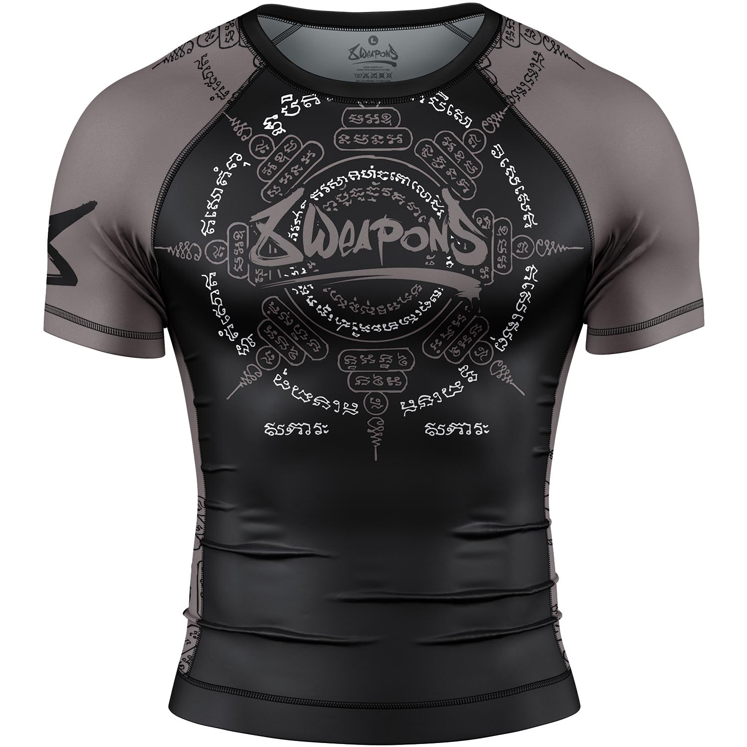 8 WEAPONS Rashguard, S/S, 8 Ways Yant 2.0, black-black, L