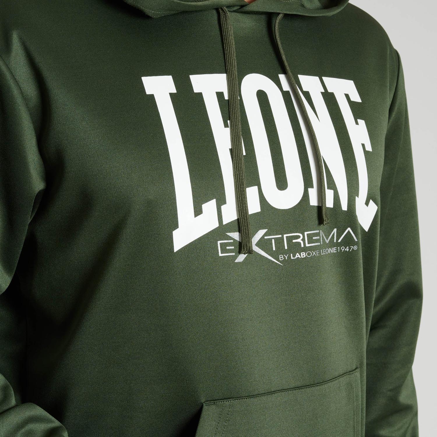 LEONE Hoody, Logo, green-white, M