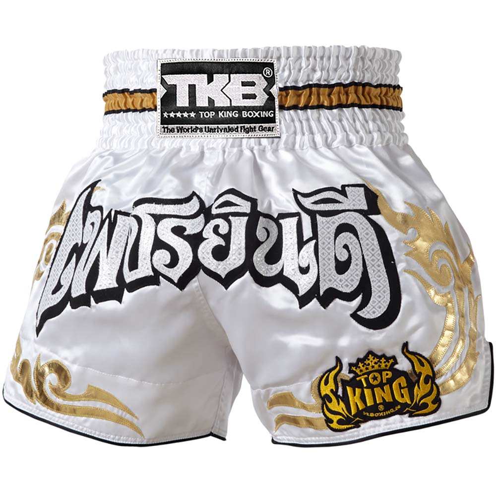 TOP KING BOXING Muay Thai Shorts, TKTBS-051, weiß, XL