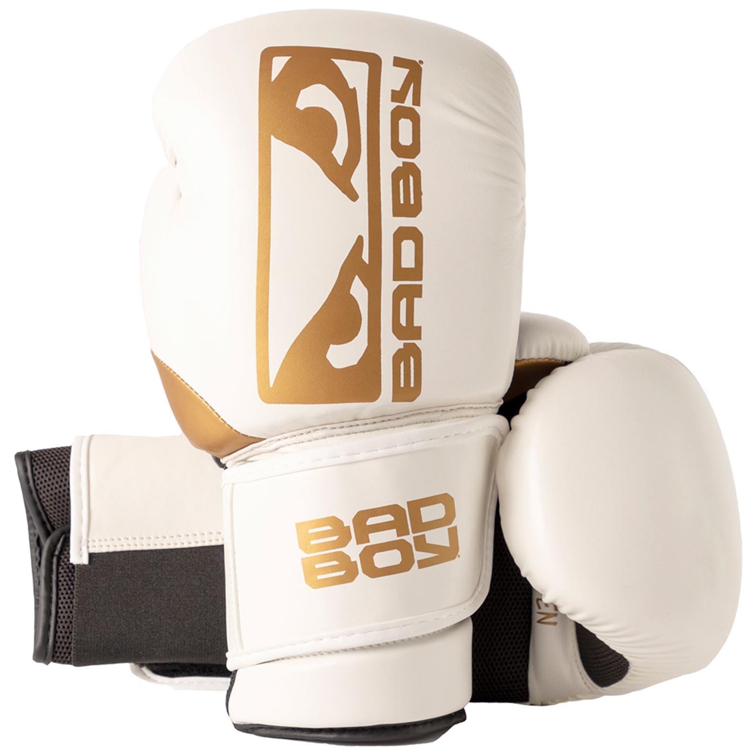 Bad Boy Boxing Gloves, Zeus, white-gold, 10 Oz