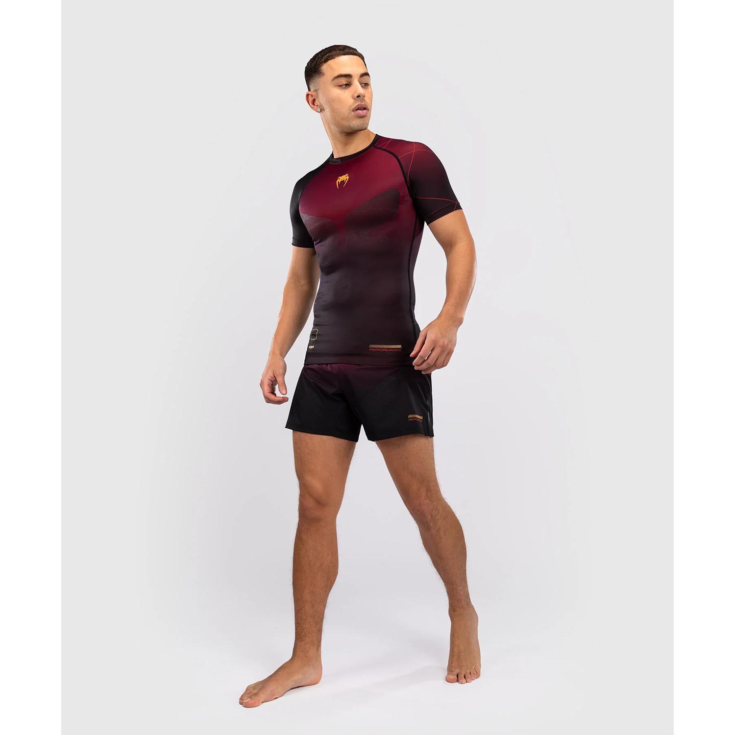 VENUM Rashguard, S/S, Tactical XT, winered-gold, XXL