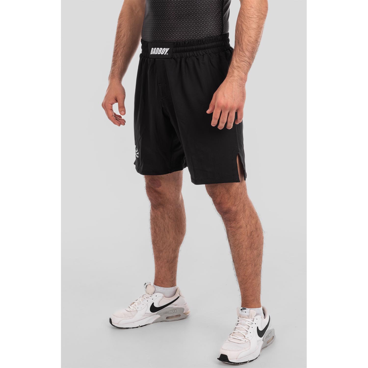 Bad Boy MMA Fight Shorts, Logo, Classic, black-white, M