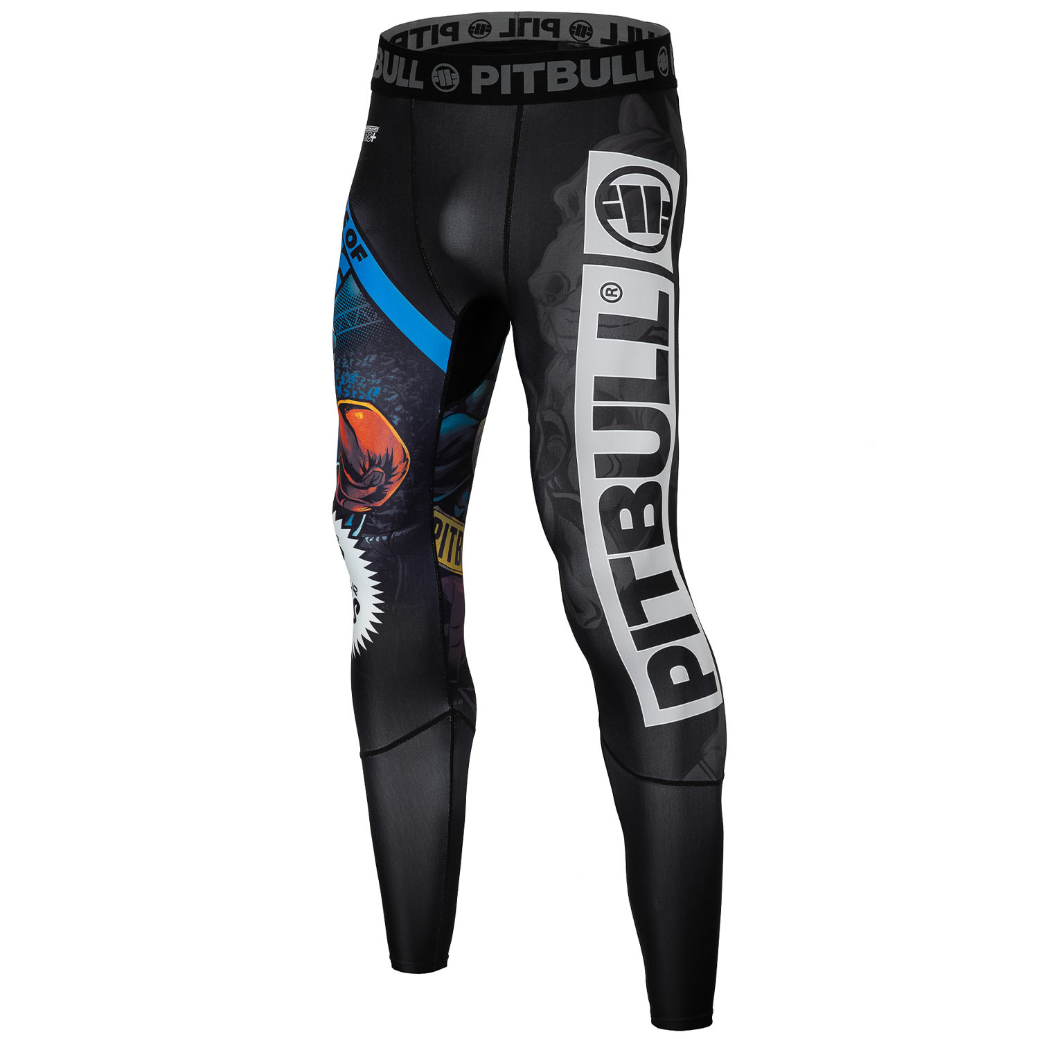 Pit Bull West Coast Compression Pants, Masters Of Boxing, schwarz