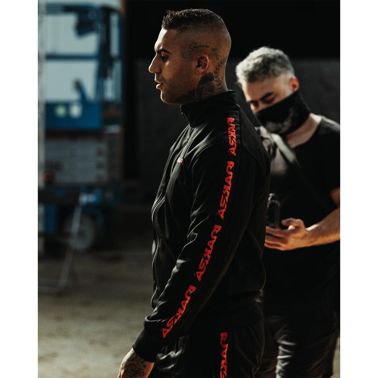 ASKARI Jogging Suit, Nostra, black-red, M