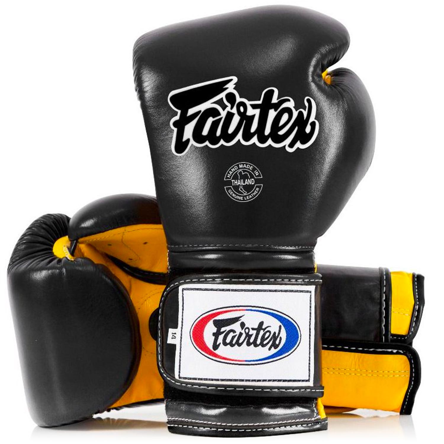 Fairtex Boxing Gloves, BGV9, black-yellow, 12 Oz