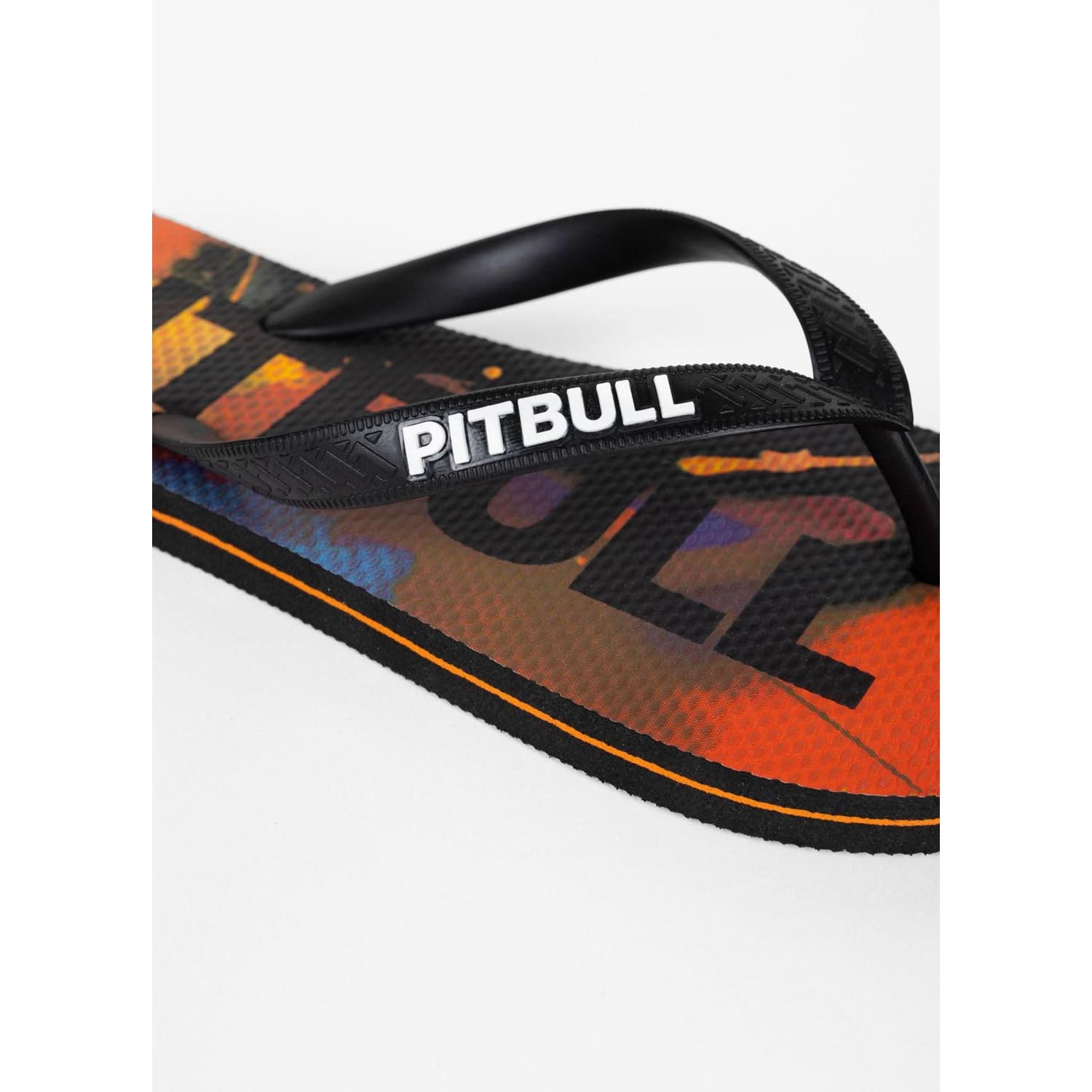 Pit Bull West Coast Flip Flops, Watercolor, orange-black, 46