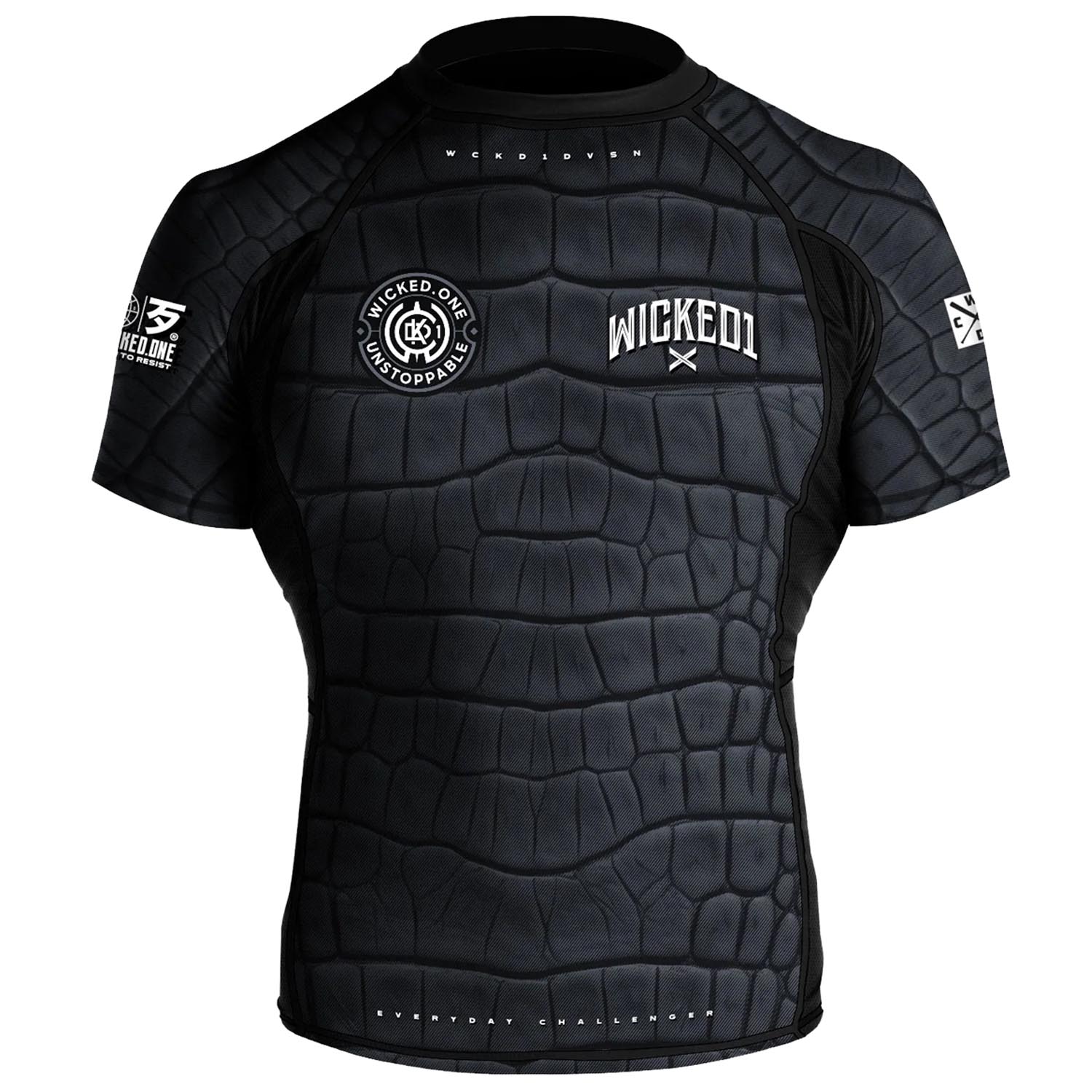 Wicked One Rashguard, S/S, Caiman, black-grey, M
