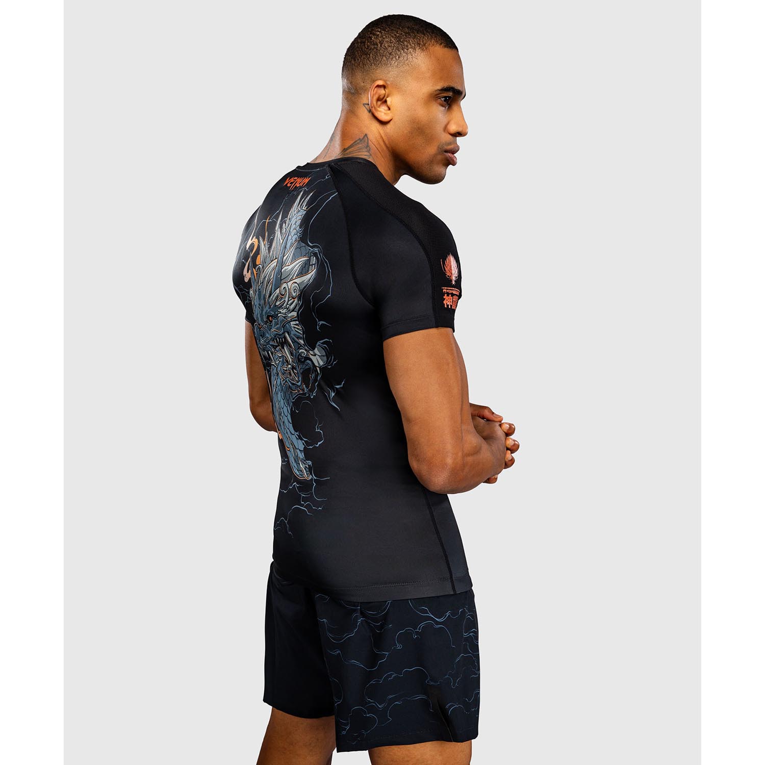 VENUM Rashguard, S/S, Thunder Dragon, black-gray, XXL