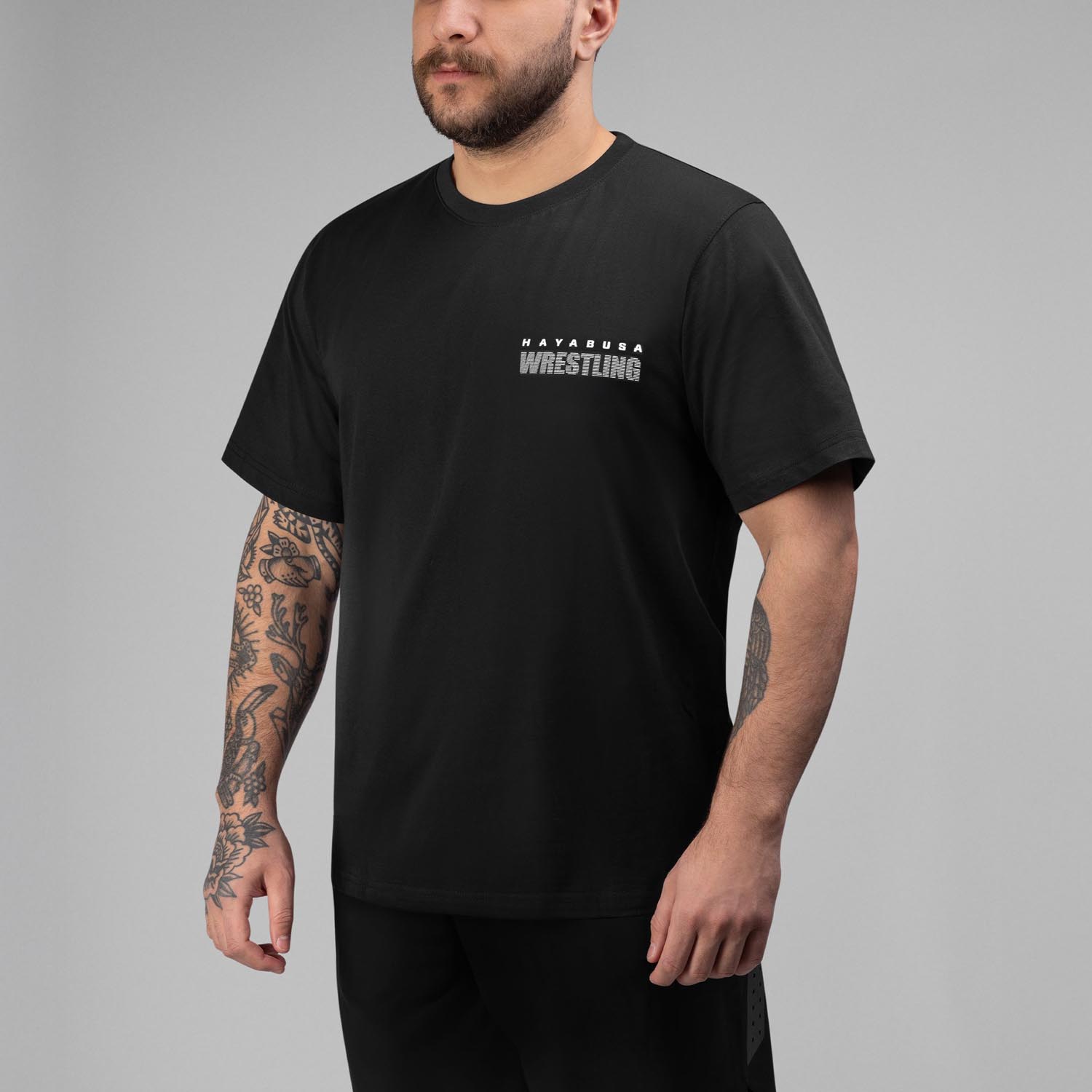 Hayabusa T-Shirt, Discipline Wrestling, black-white, XXL