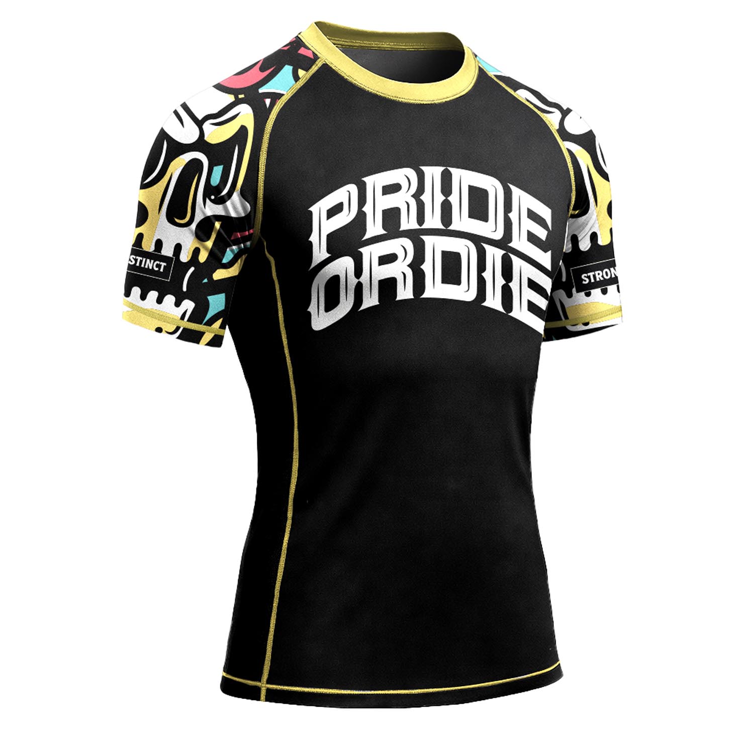 PRiDEorDiE Rashguard, S/S, Cold Instinct, black, XXL