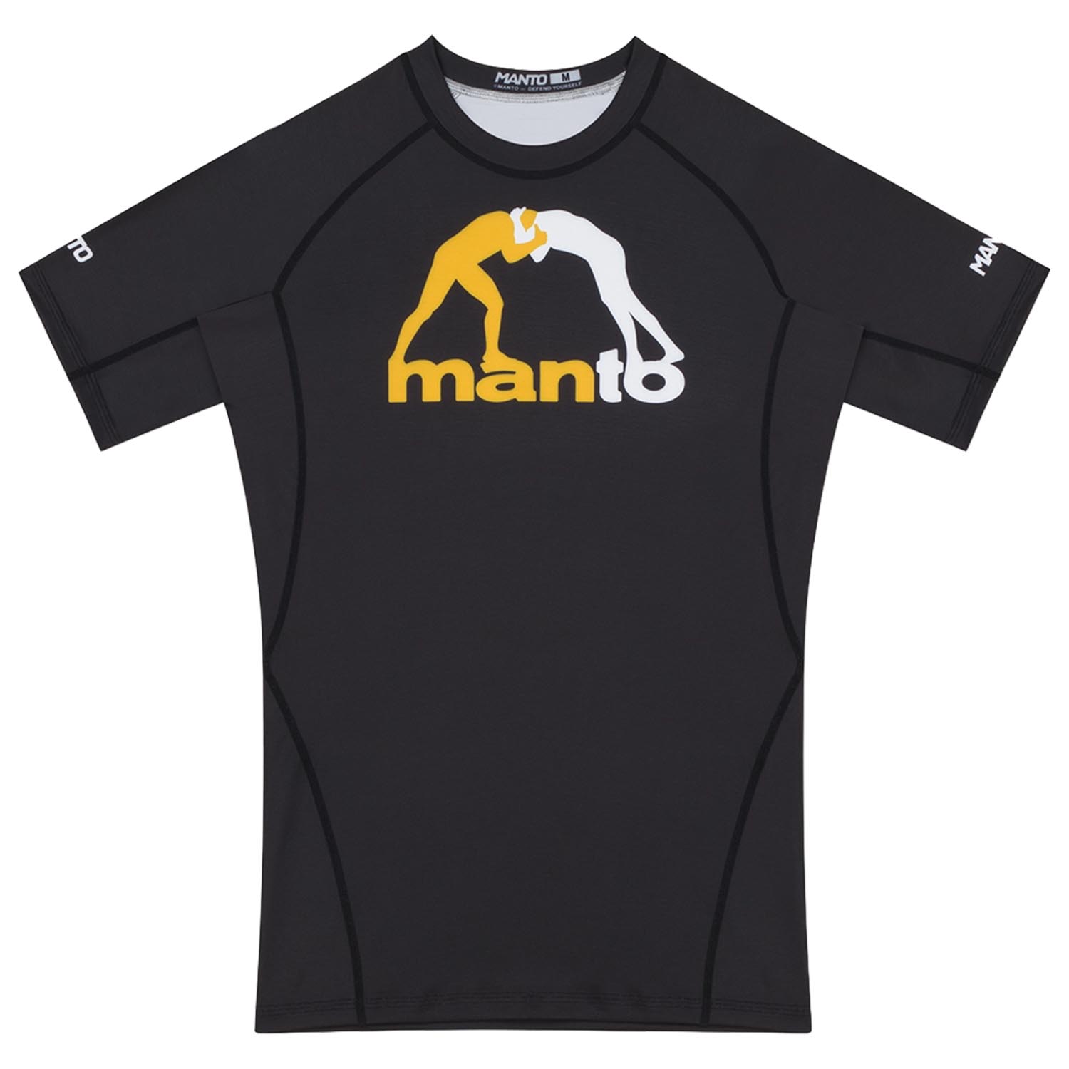 MANTO Rashguard, S/S, Logo, black, XXL