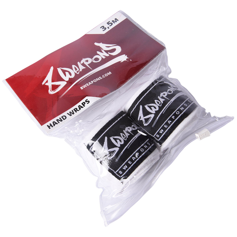8 WEAPONS Hand Wraps, semi-elastic, 5 m, white