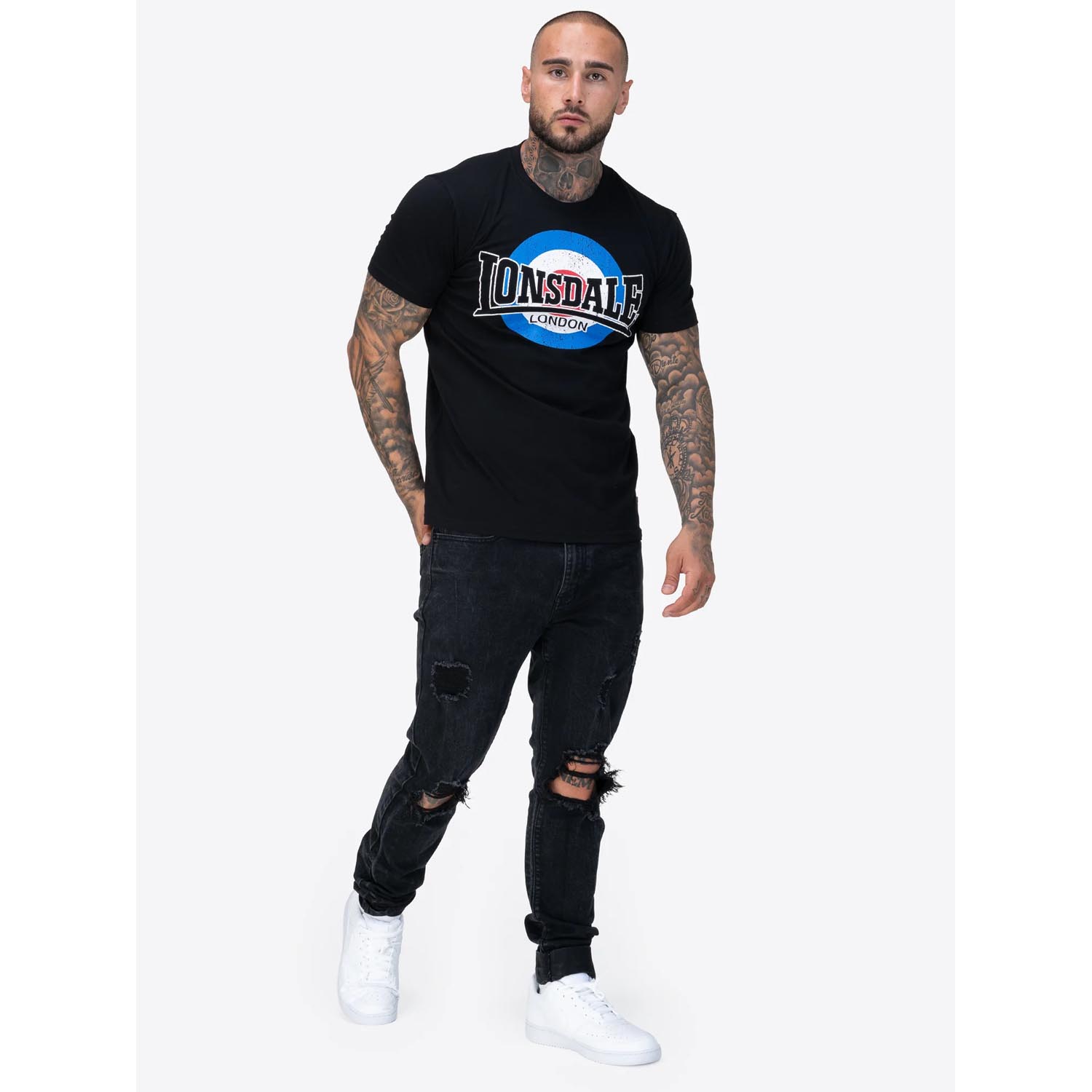 Lonsdale T-Shirt, Huyton, black, M