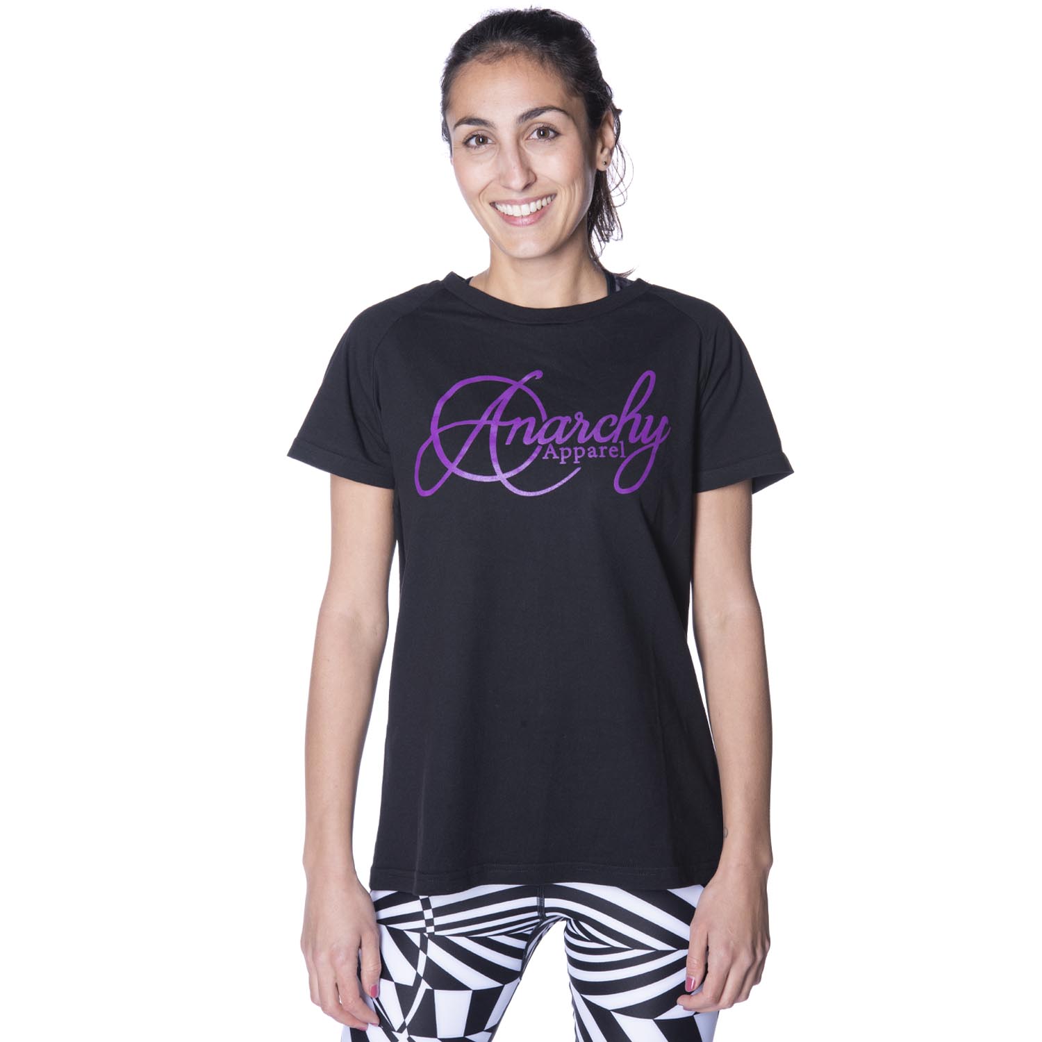 Anarchy Apparel T-Shirt, Raglan Corpus, black -purple, S