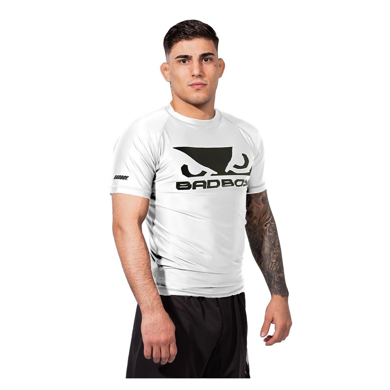 Bad Boy Rashguard, S/S, Logo, white-black, L