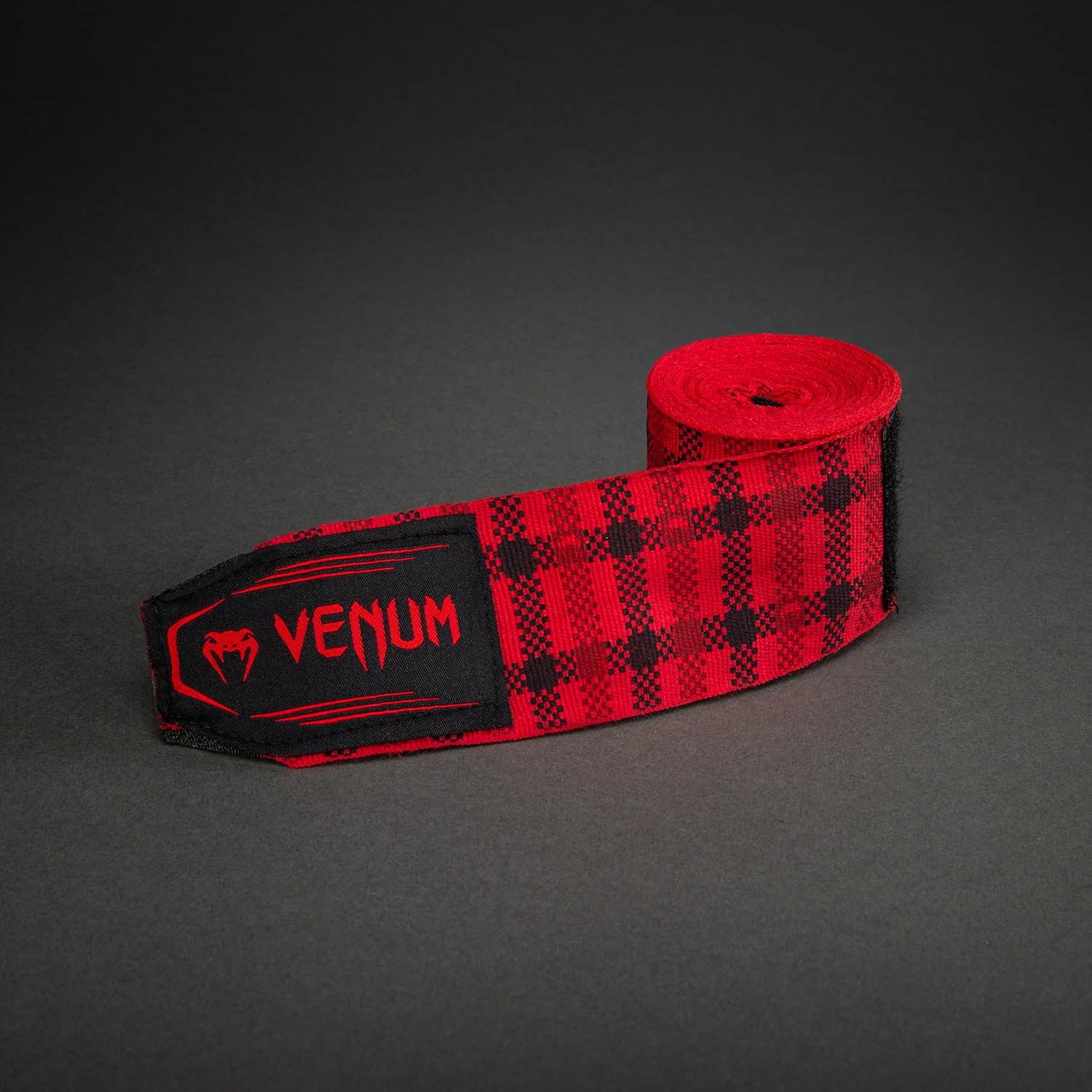VENUM Handwraps, Tartan, semi-elastic, 2.5 m, red