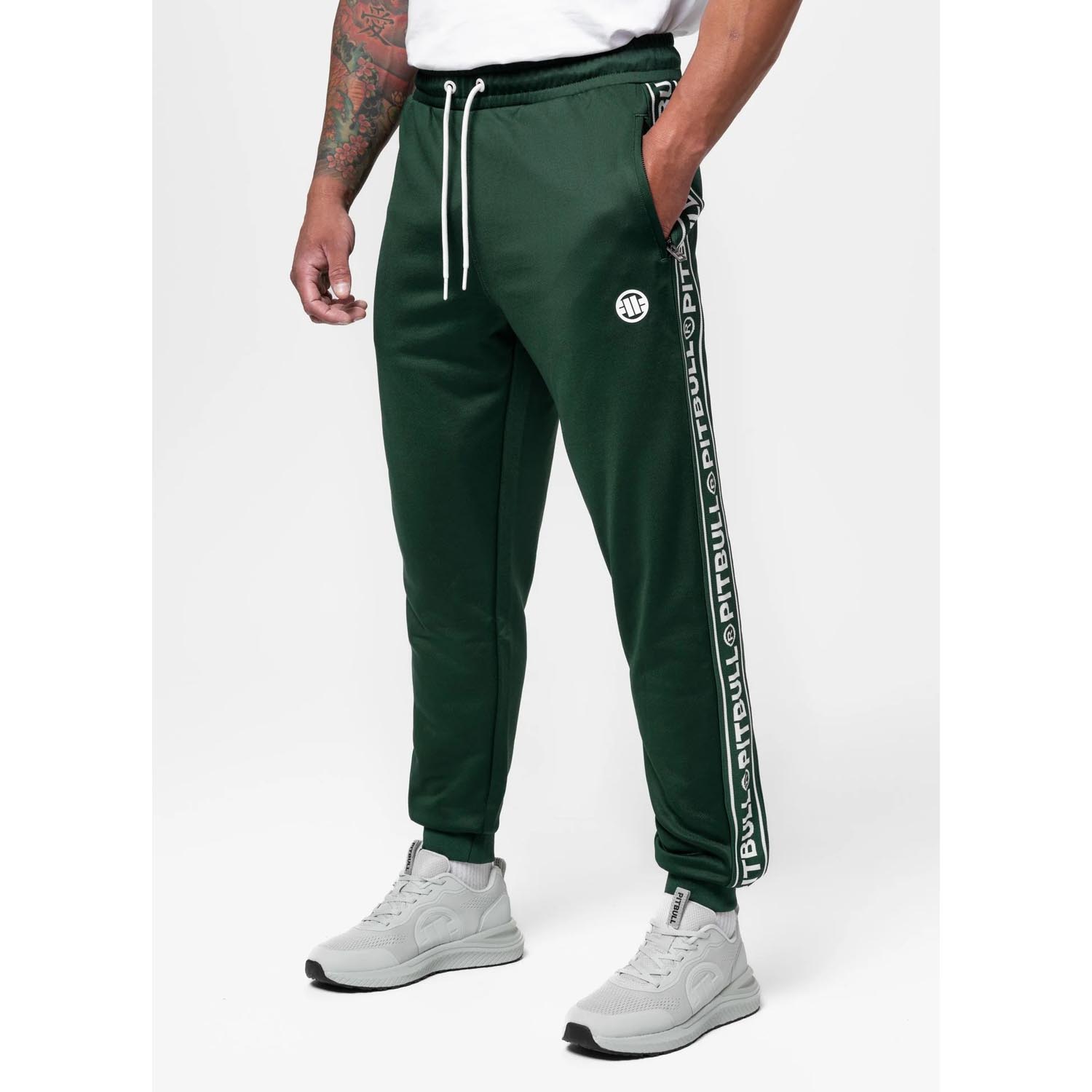 Pit Bull West Coast Trackpants, Tape Logo, green, M