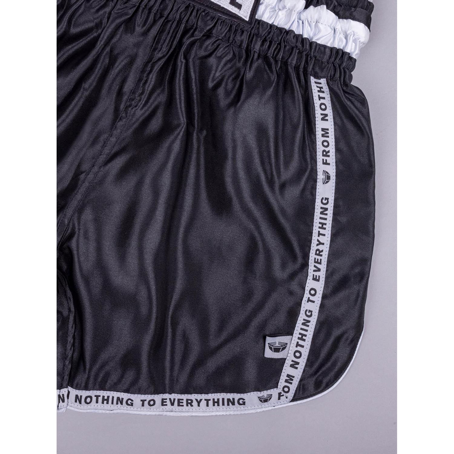 RINGLIFE Muay Thai Shorts, Label, black, XXL