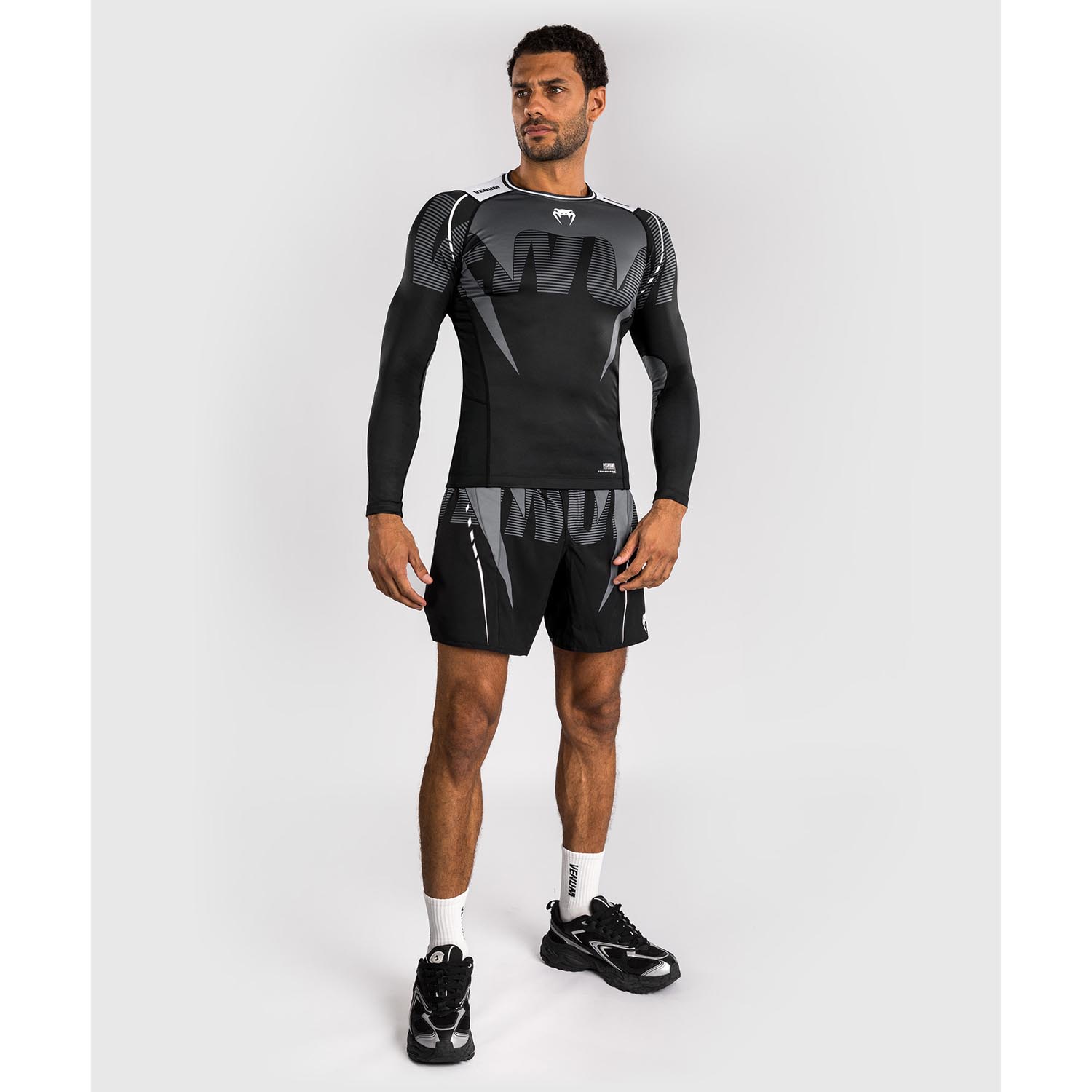 VENUM Rashguard, L/S, Adrenaline, black-silver, XXL