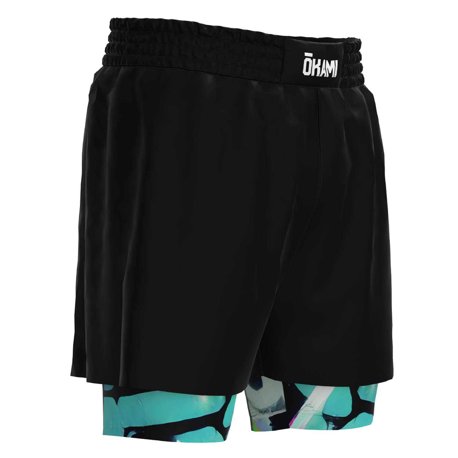 OKAMI Performance Shorts, Urban Vibe 2in1, black-mint-pink, L