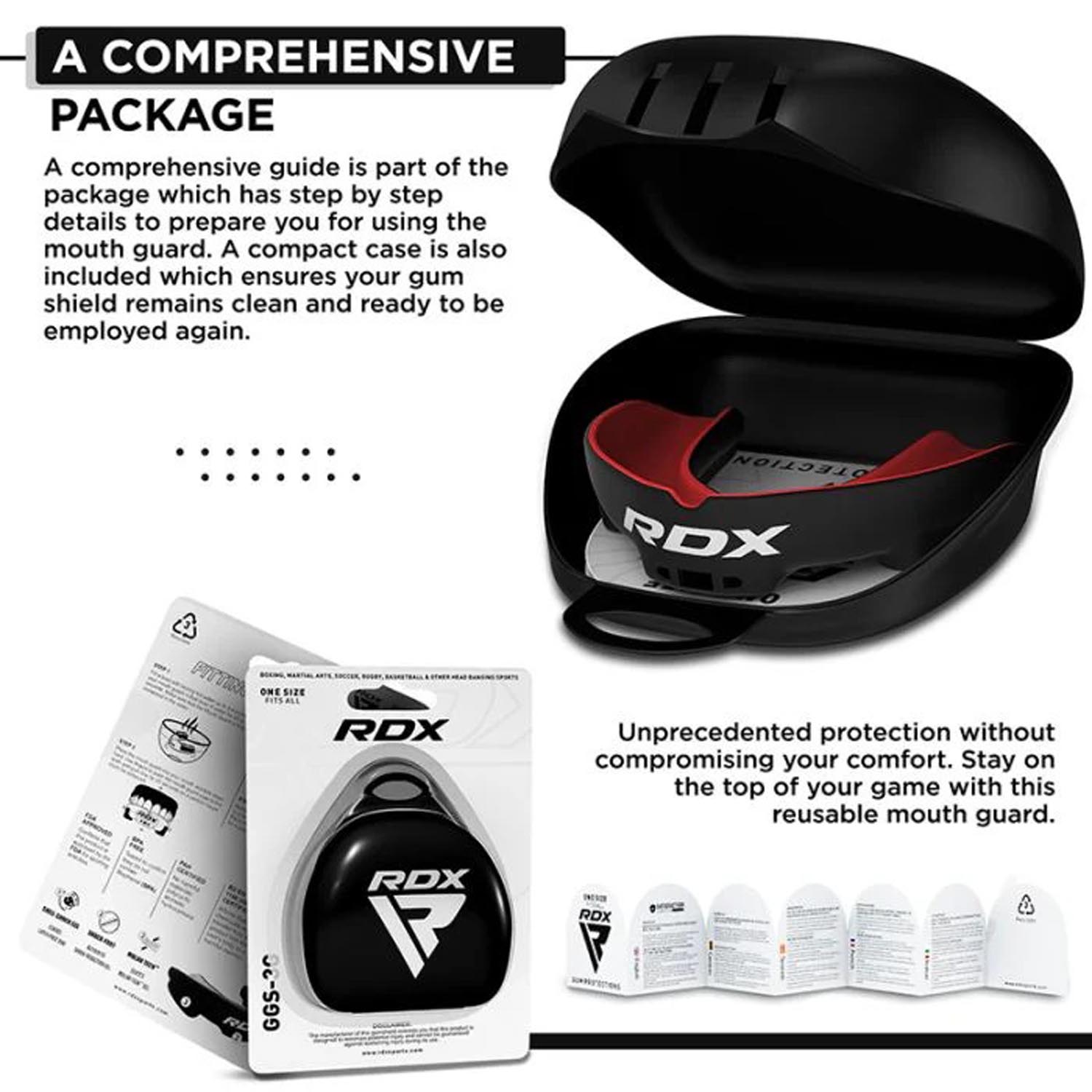 RDX Mouth Guard, Kids, 3W, black-red