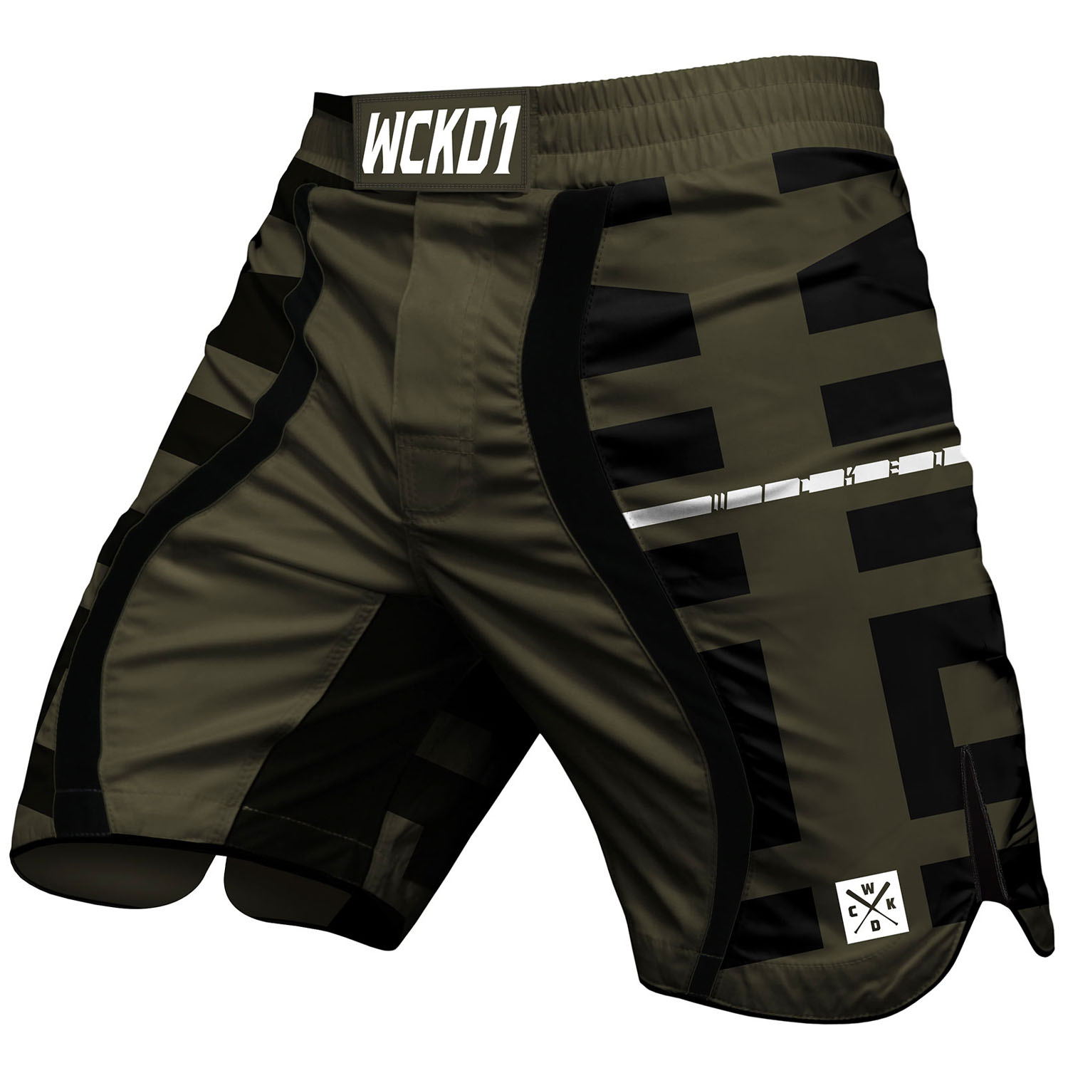Wicked One MMA Fight Shorts, Eager Klaz, khaki