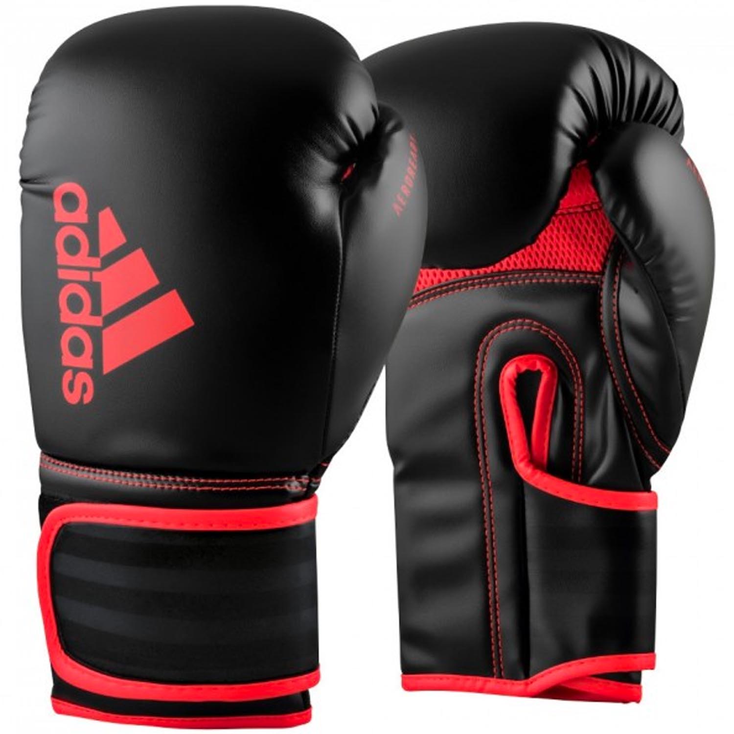 adidas Boxing Gloves, Hybrid, 80, black-red, 12 Oz