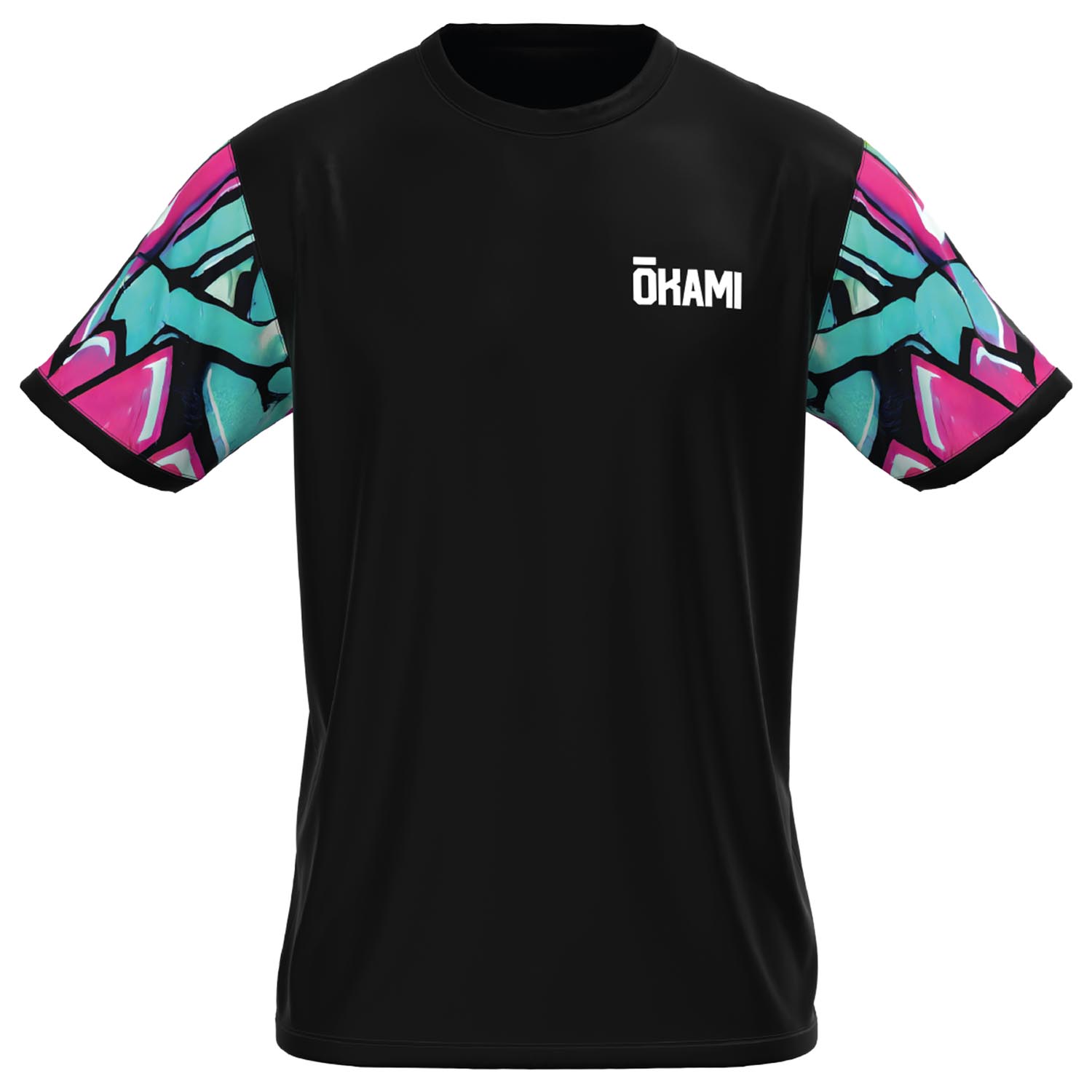 OKAMI Functional T-Shirt, Urban Vibe, black-mint-pink, M