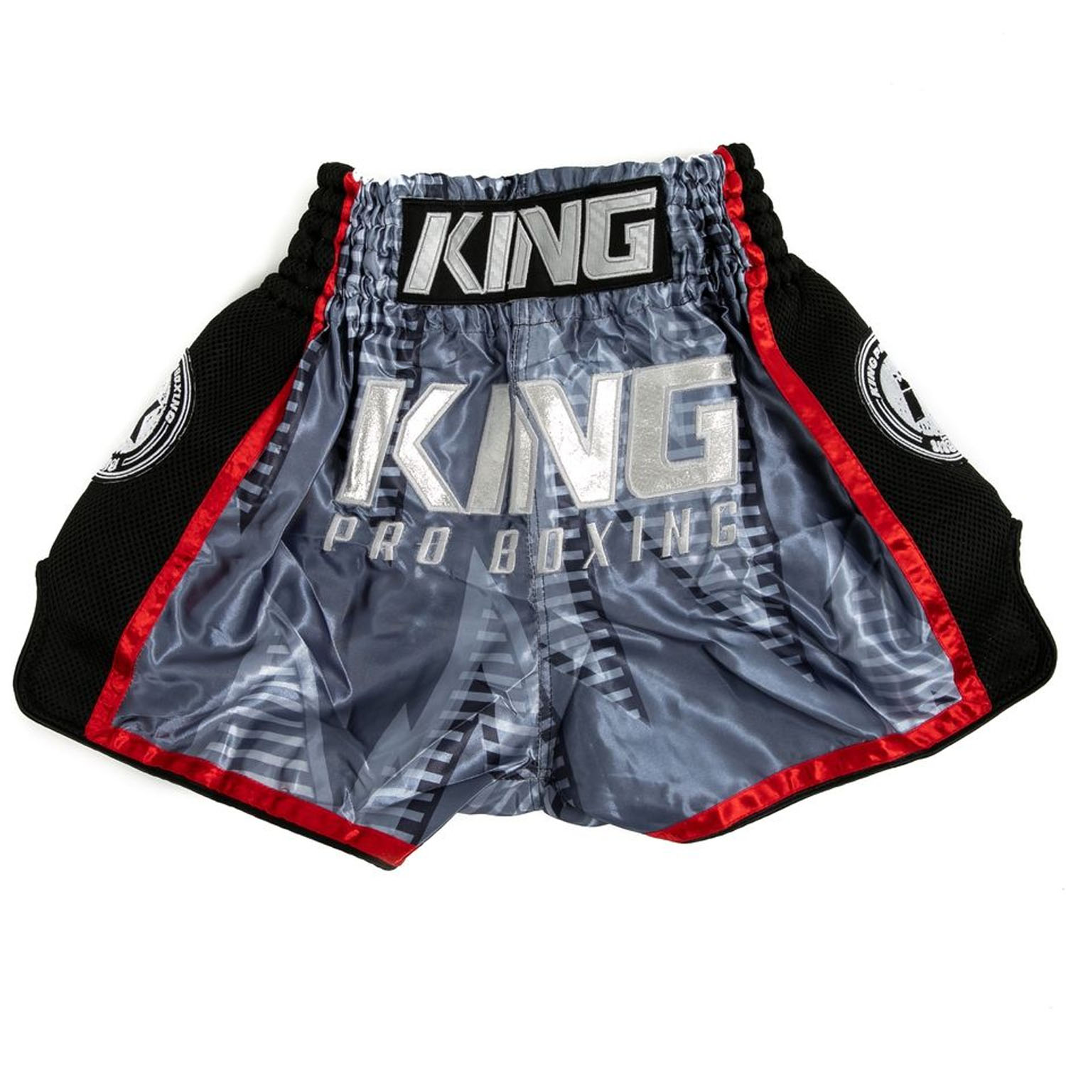 KING PRO BOXING, Muay Thai Shorts, Stadium 2, grau-rot