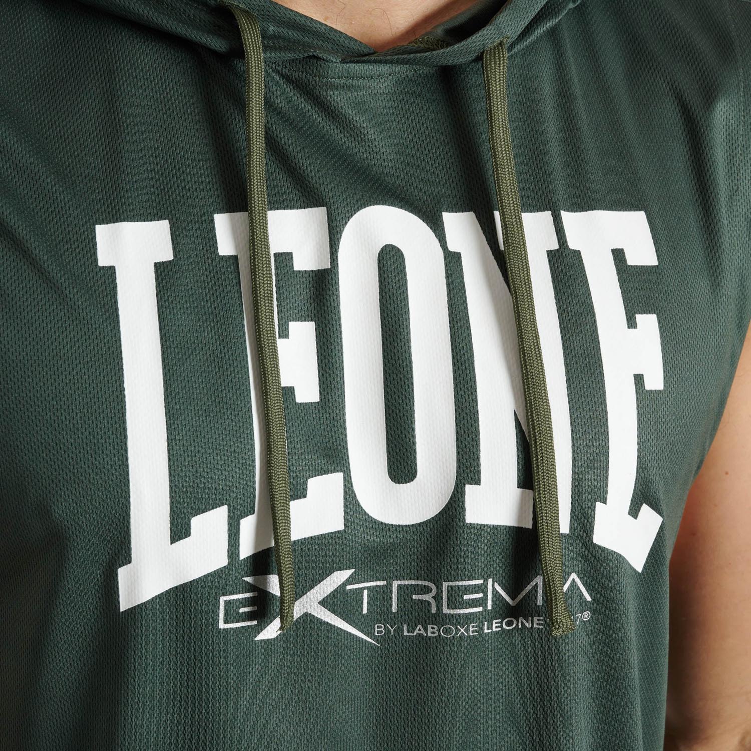LEONE Tank Top, Hooded, Logo, green-white, M