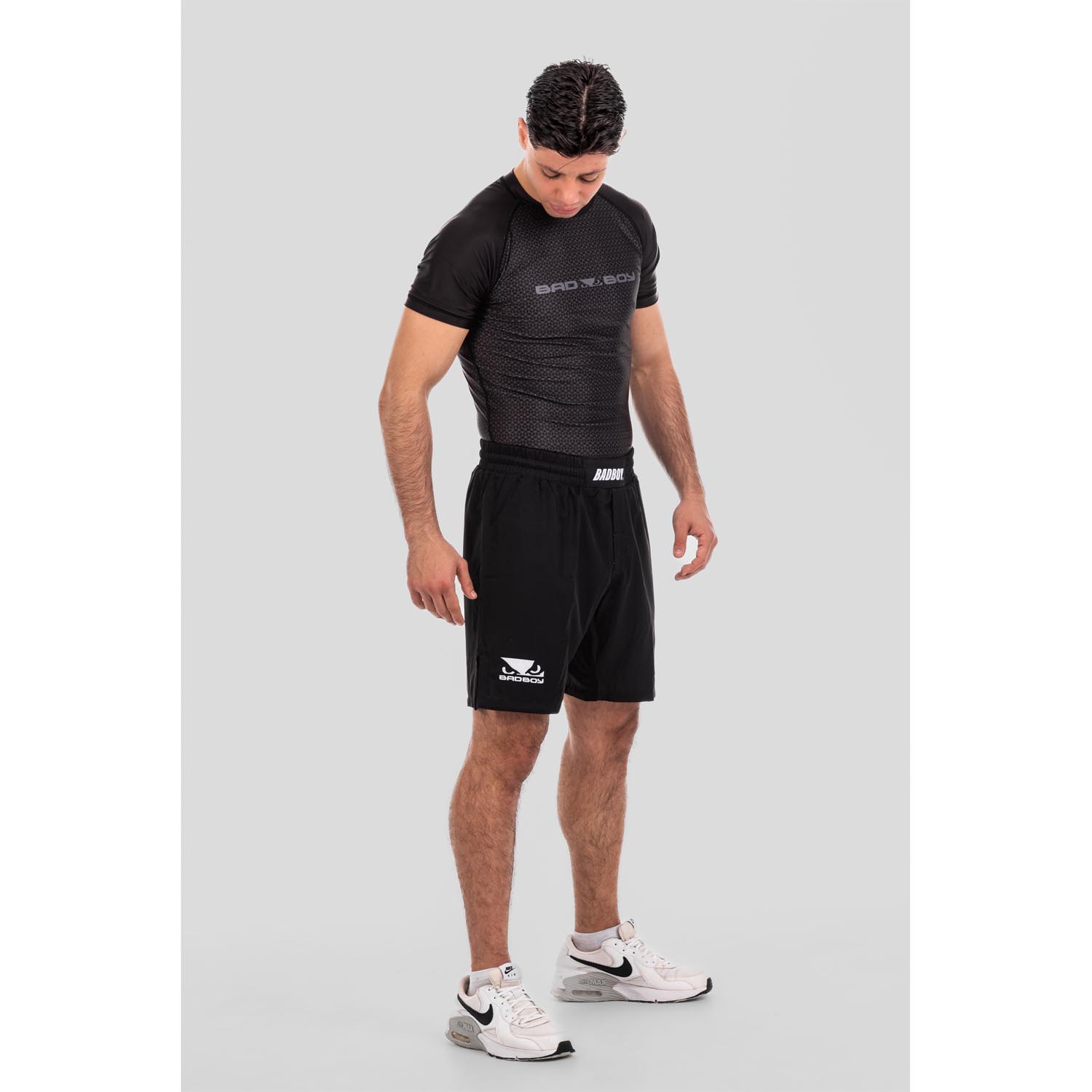 Bad Boy MMA Fight Shorts, Logo, Classic, black-white, XXL