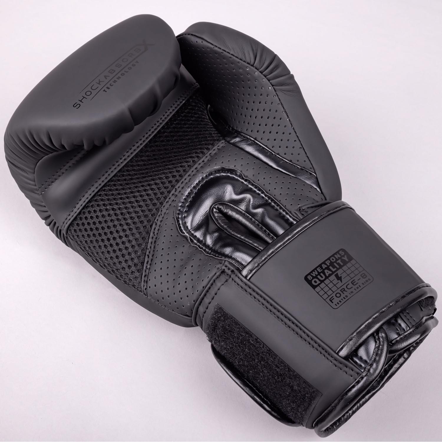 8 WEAPONS Boxing Gloves, Force 8, black-black, 10 Oz