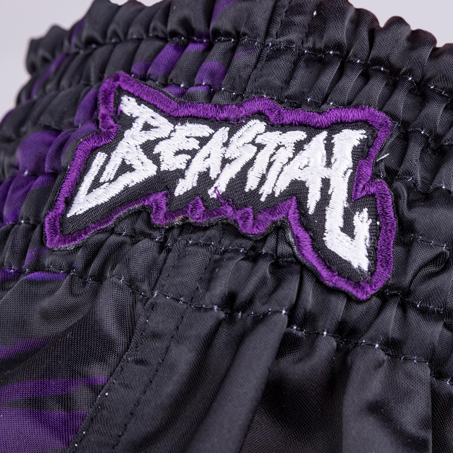 8 WEAPONS Muay Thai Shorts, Kids, Beastial Panther, black-purple, 8-10 Y