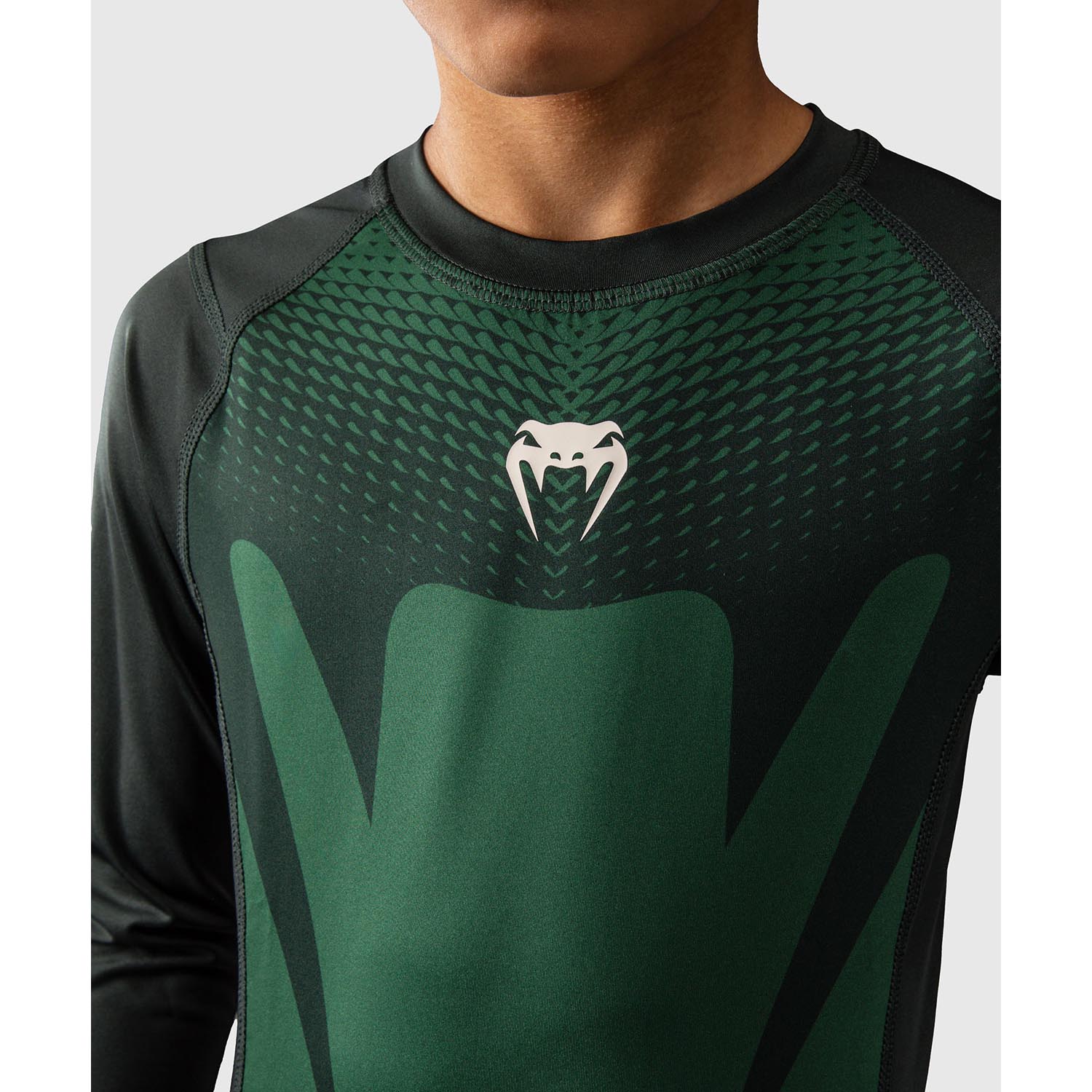 VENUM Rashguard, L/S, Kids, Attack, green-white, 10 J