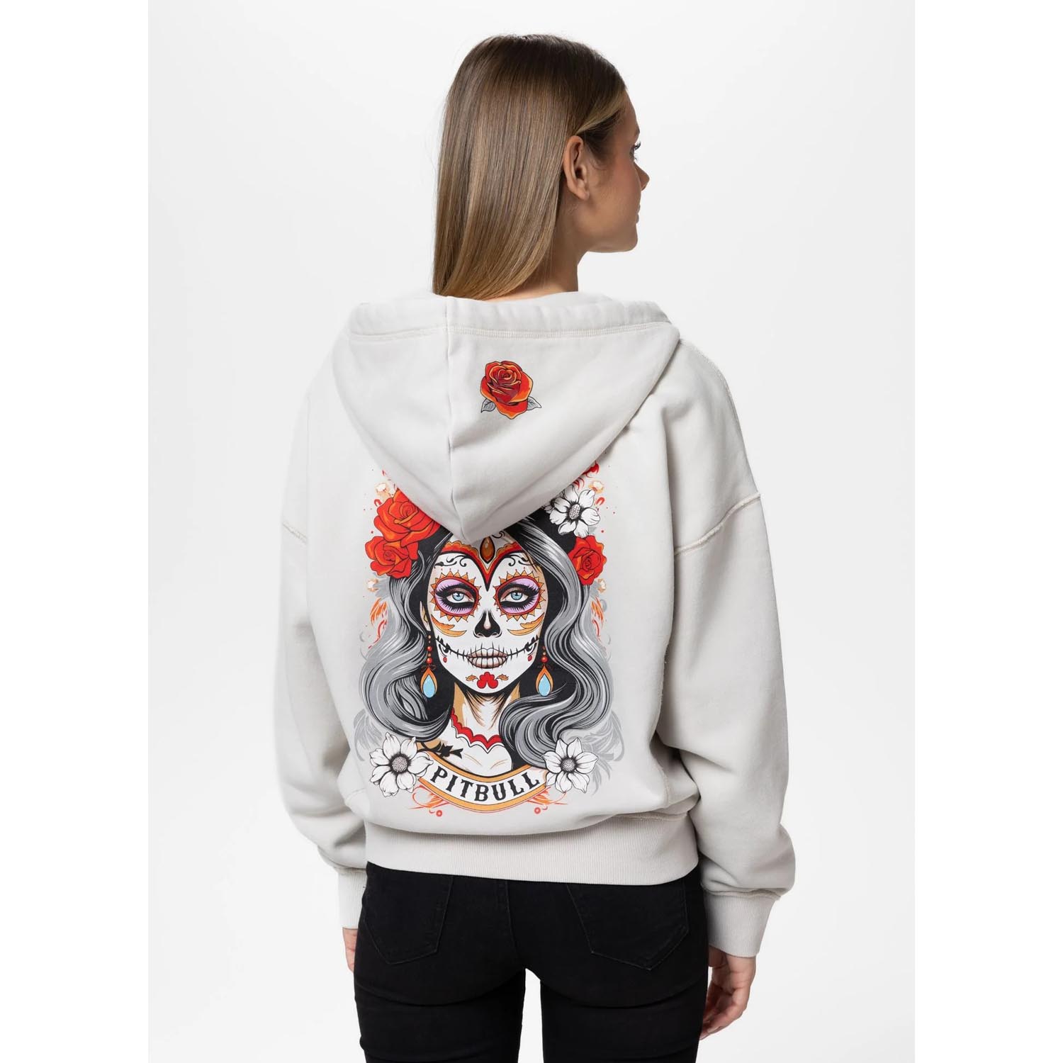Pit Bull West Coast Zip Hoody, Women, Santa Muerte, white, M/L