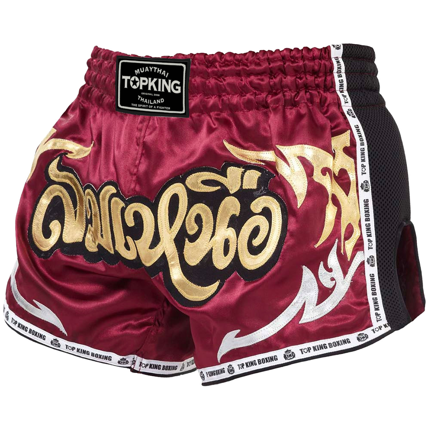 TOP KING BOXING Muay Thai Shorts, TKRMS-006, retro, winered